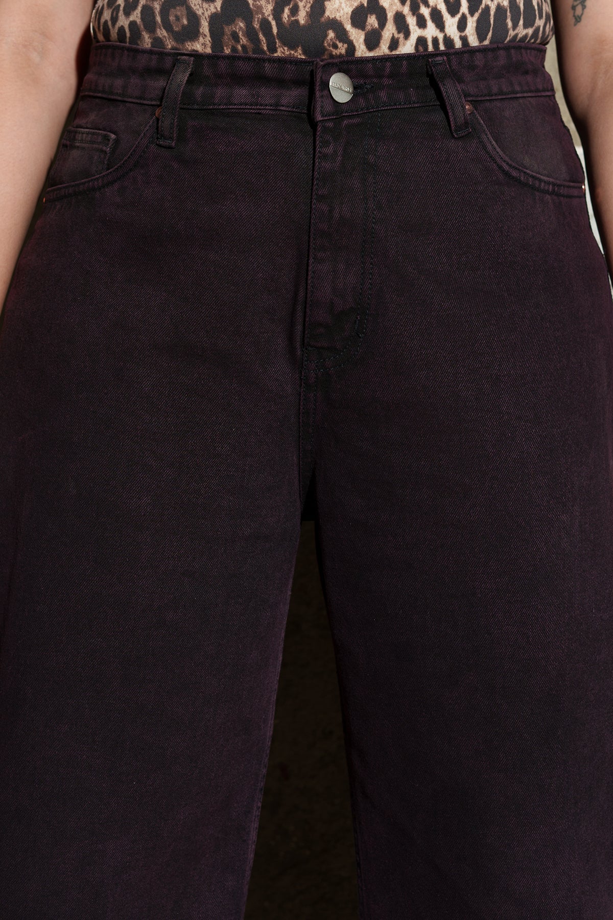 Lush Burgundy Curve Wide Jeans