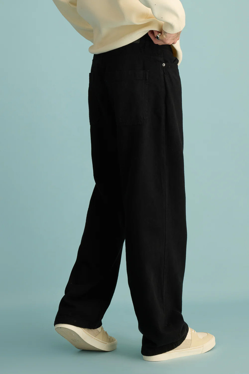 Spruce Black Men's Baggy Straight Jeans