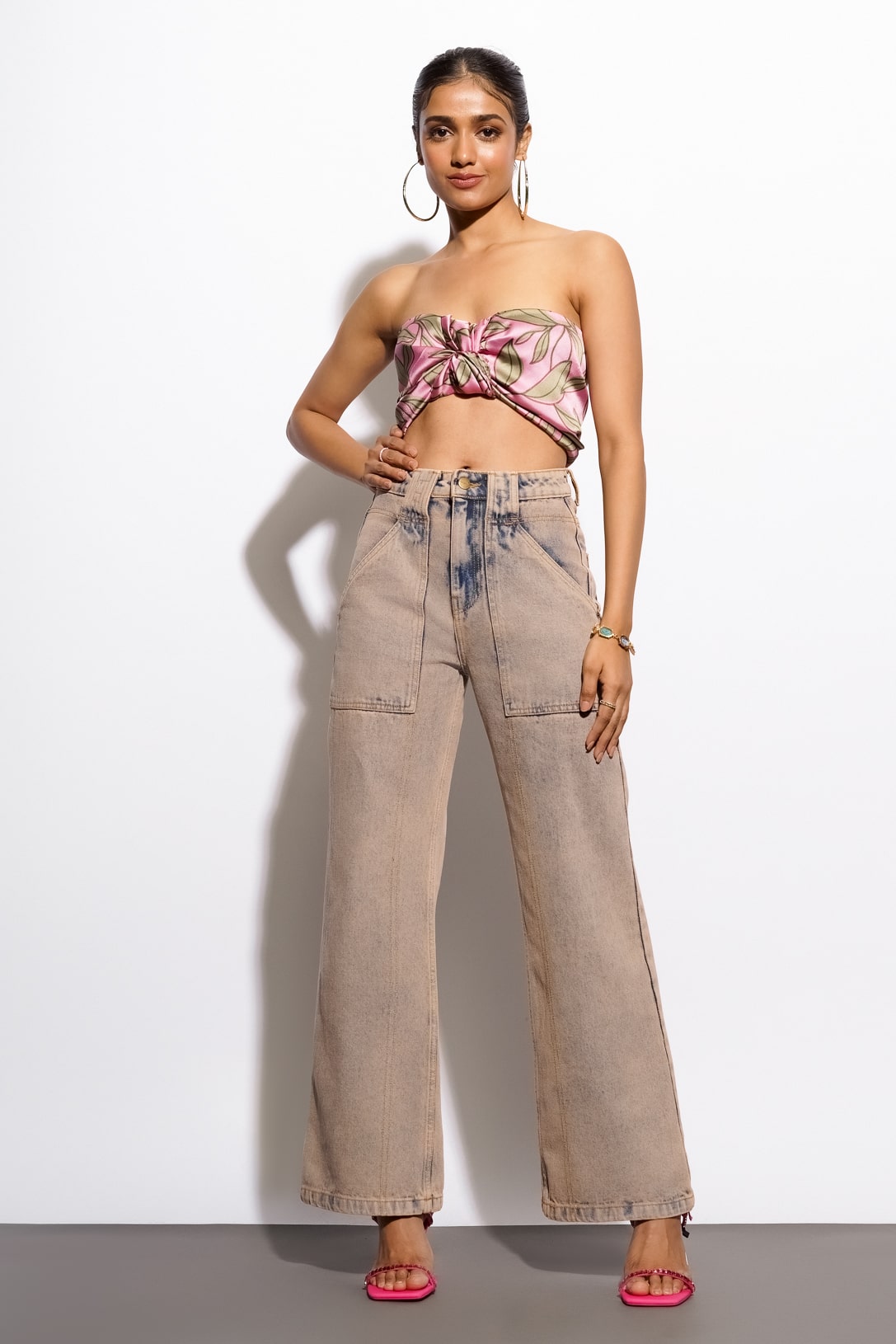 Coated Parallel Wide Pants