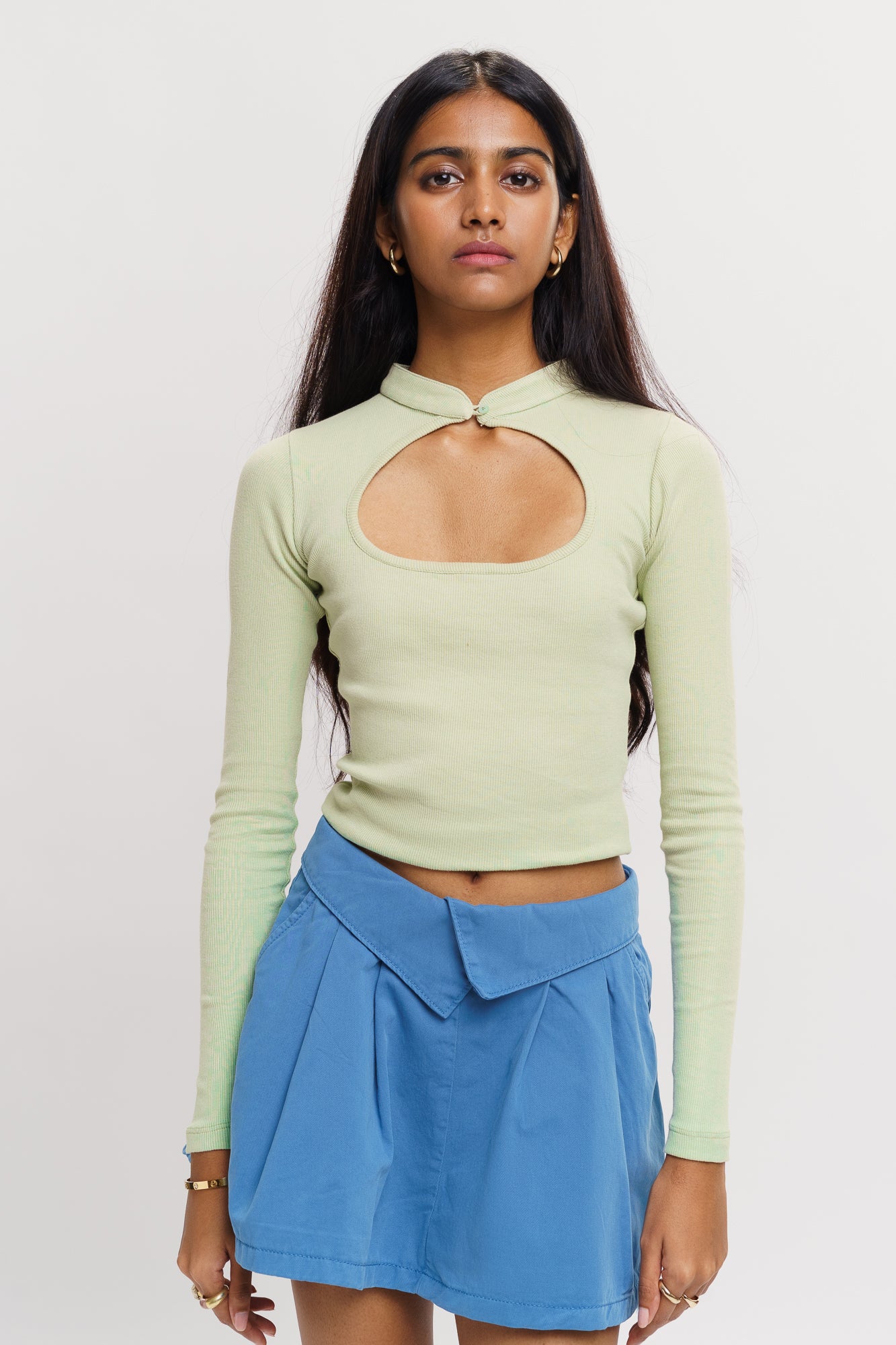 SAGE GREEN CUT OUT TOP