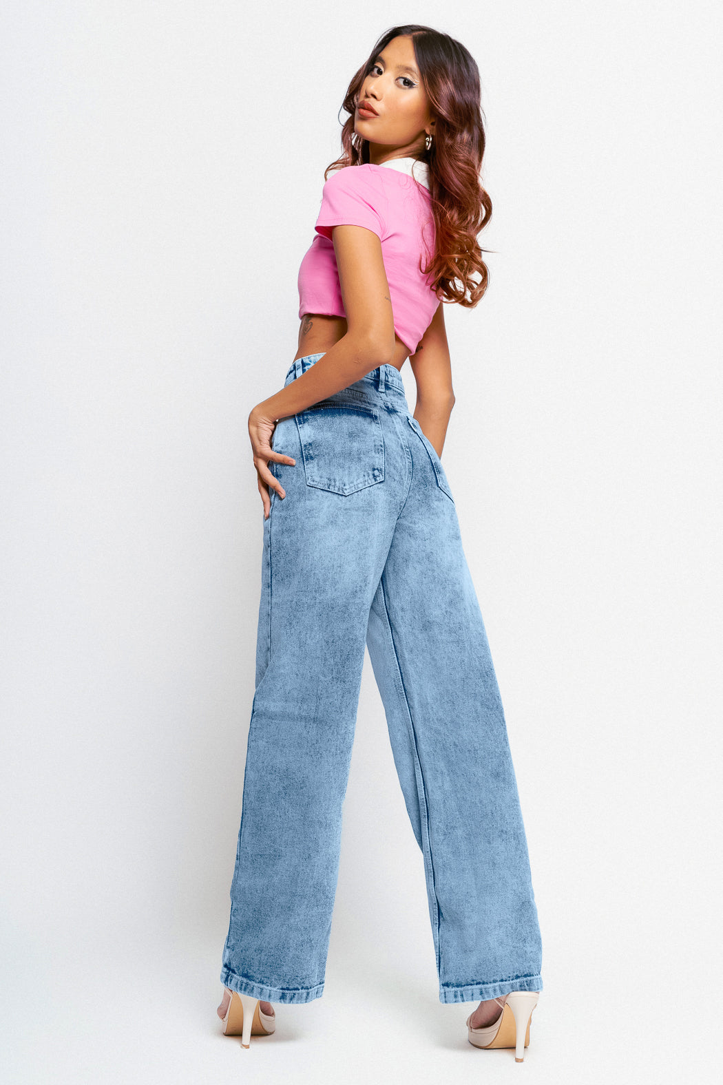 Blue Washed Women's Straight Jeans