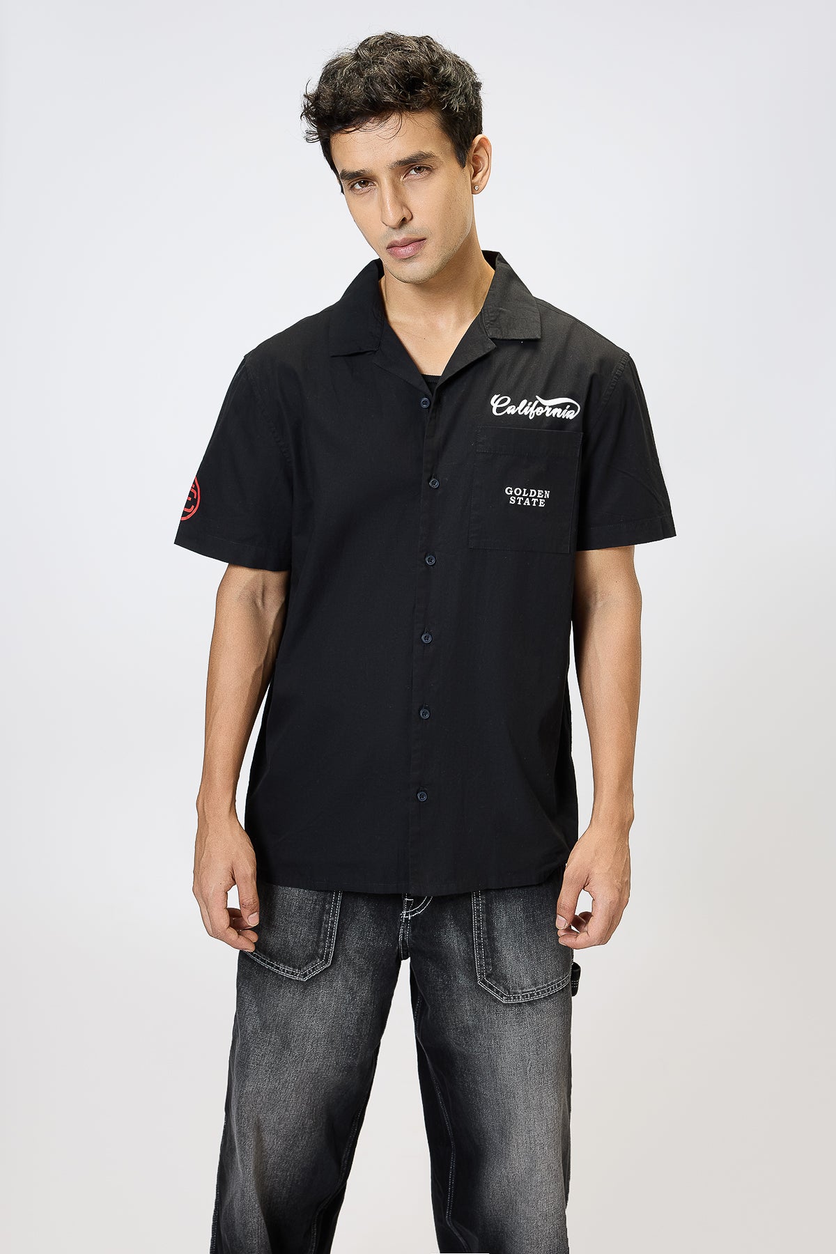 Cotton Poplin Men's Garage Shirt- Classic Black