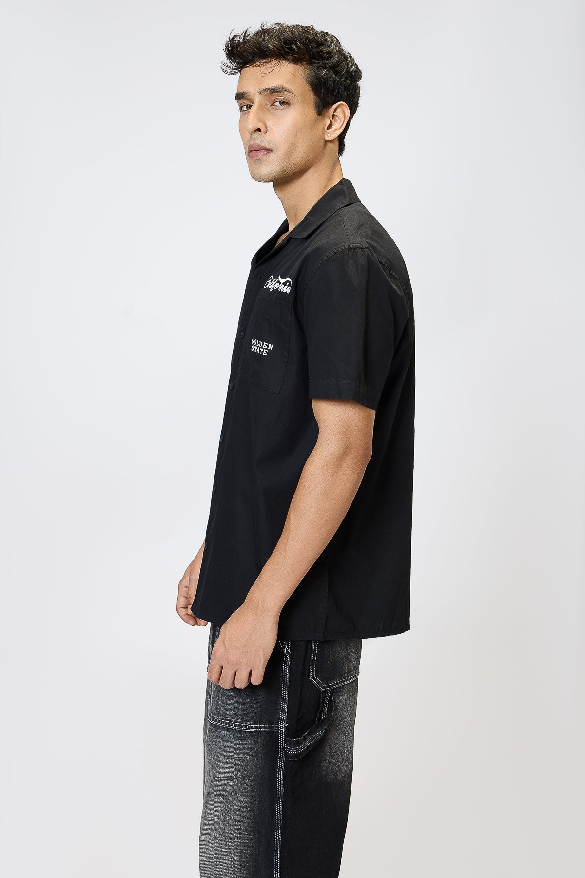 Cotton Poplin Men's Garage Shirt- Classic Black