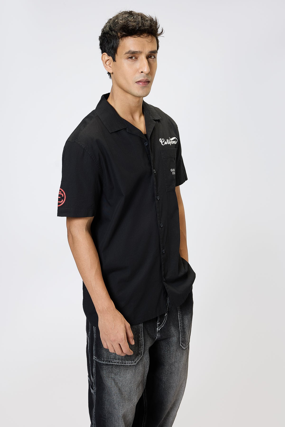 Cotton Poplin Men's Garage Shirt- Classic Black