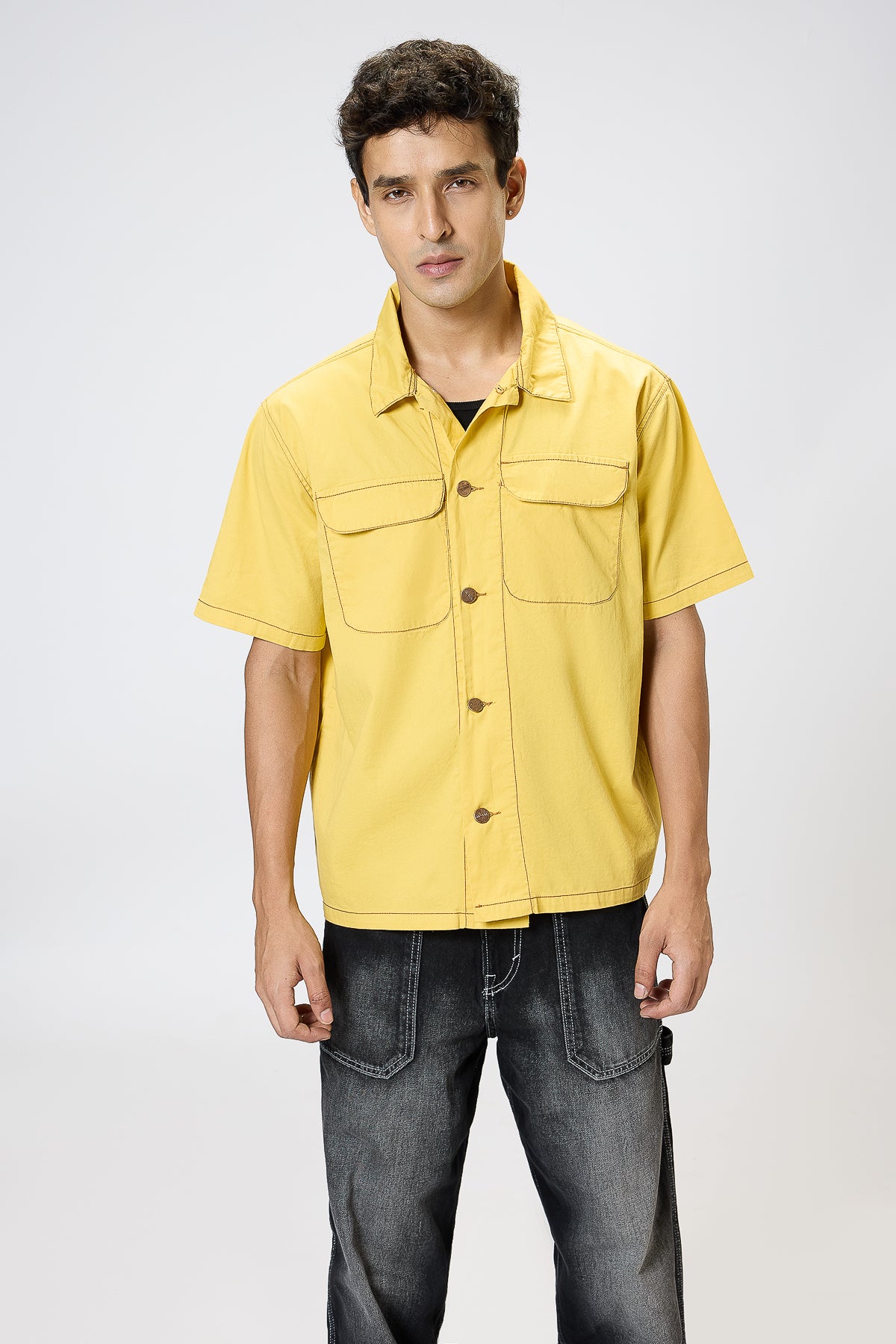 Soft Yellow Men's Summer Shirt