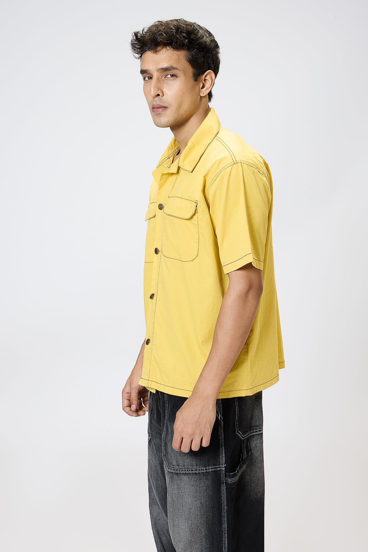 Soft Yellow Men's Summer Shirt