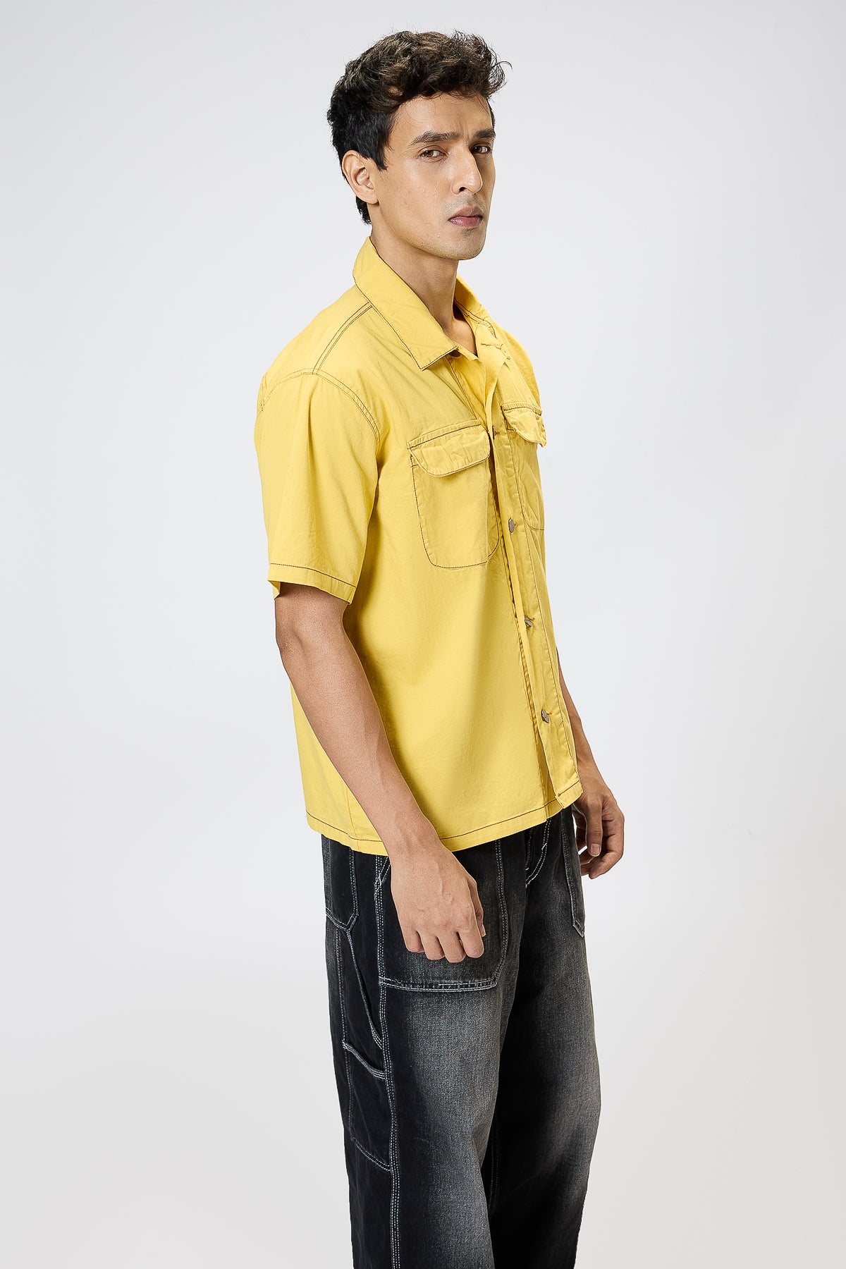 Soft Yellow Men's Summer Shirt