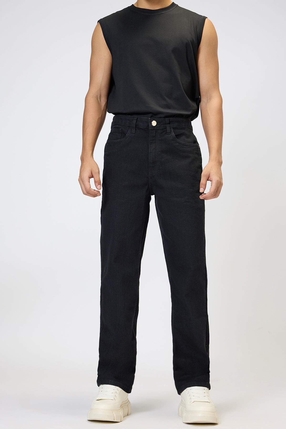 Tapered Regular Black Men's Jeans