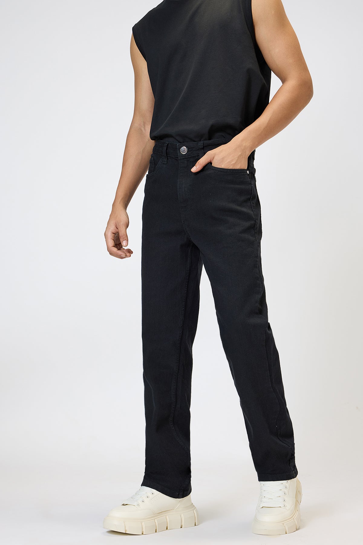 Tapered Regular Black Men's Jeans