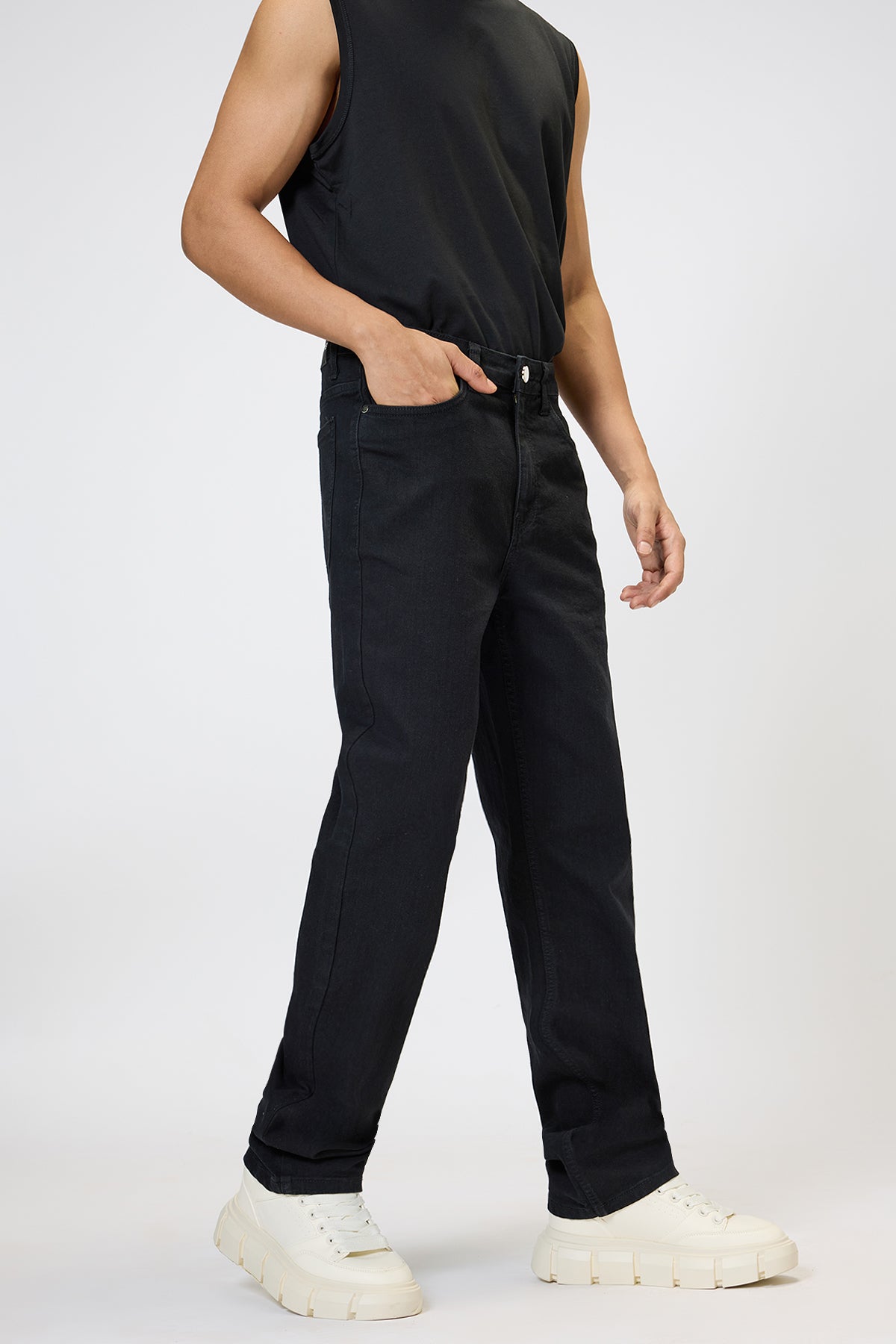 Tapered Regular Black Men's Jeans