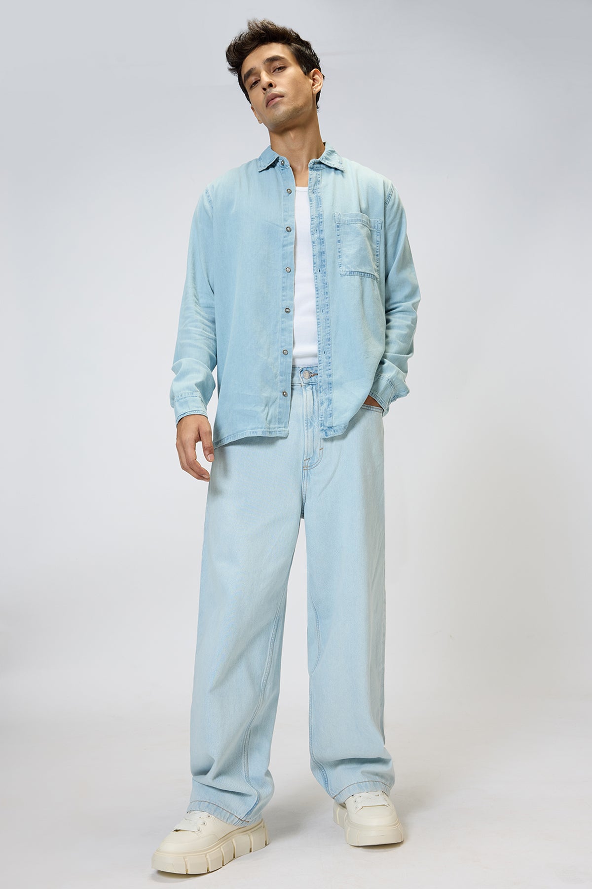 Light Blue Full Sleeves Men's Shirt