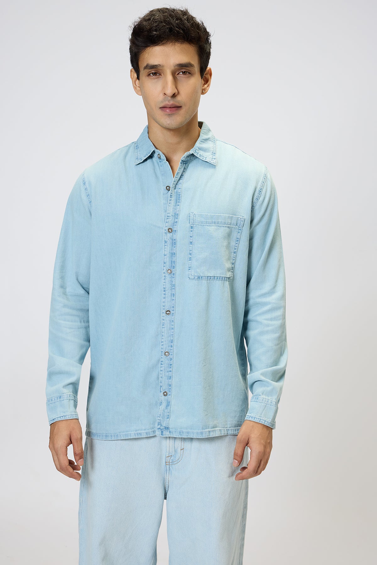 Light Blue Full Sleeves Men's Shirt