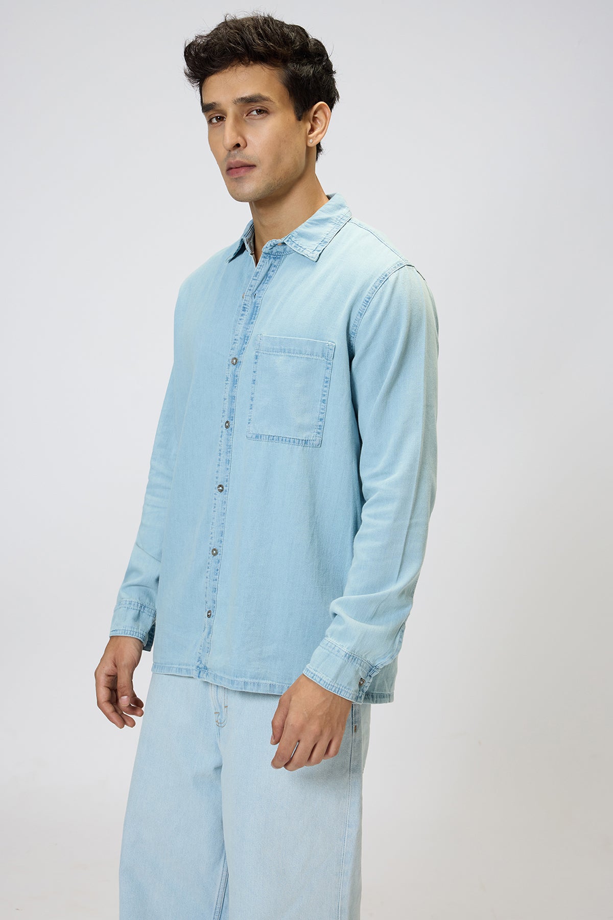 Light Blue Full Sleeves Men's Shirt