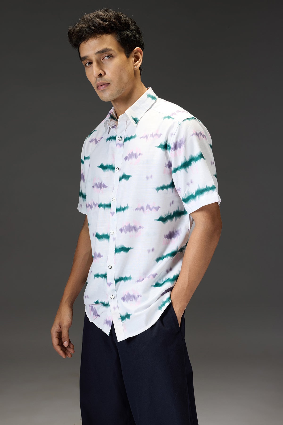 Tie Dye Printed Men's Resort Shirt