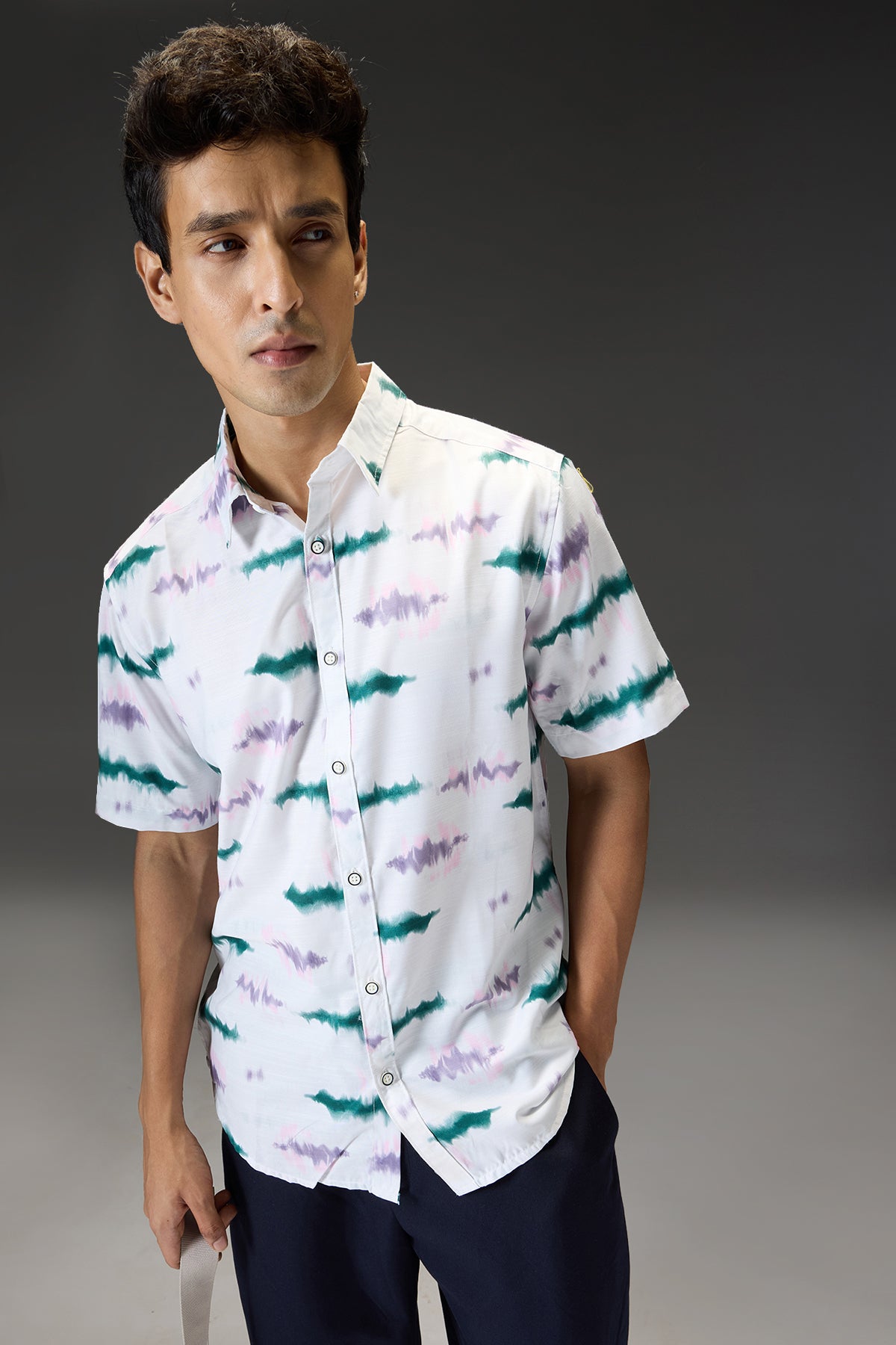 Tie Dye Printed Men's Resort Shirt