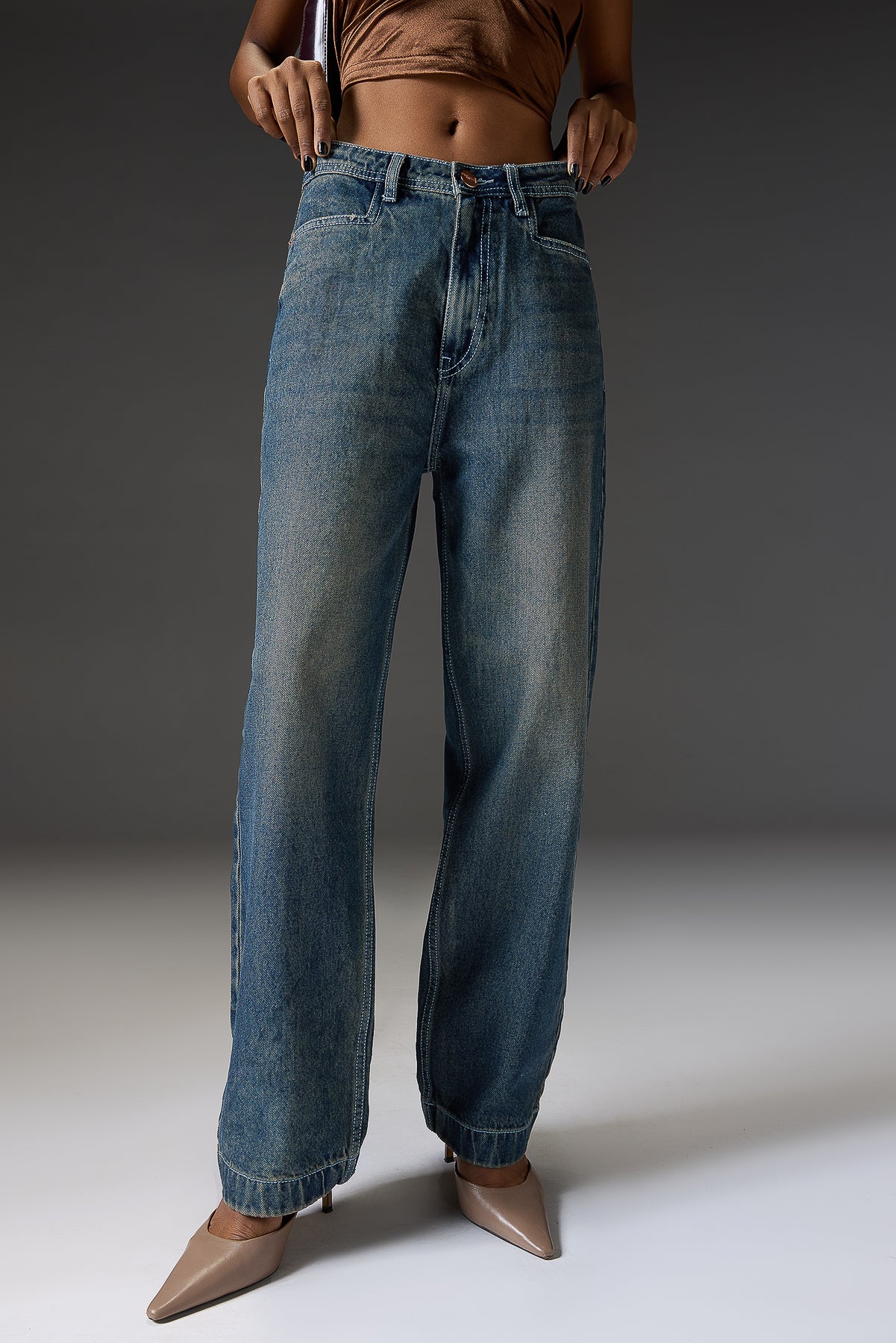 Faded Cobalt Straight Fit Jeans