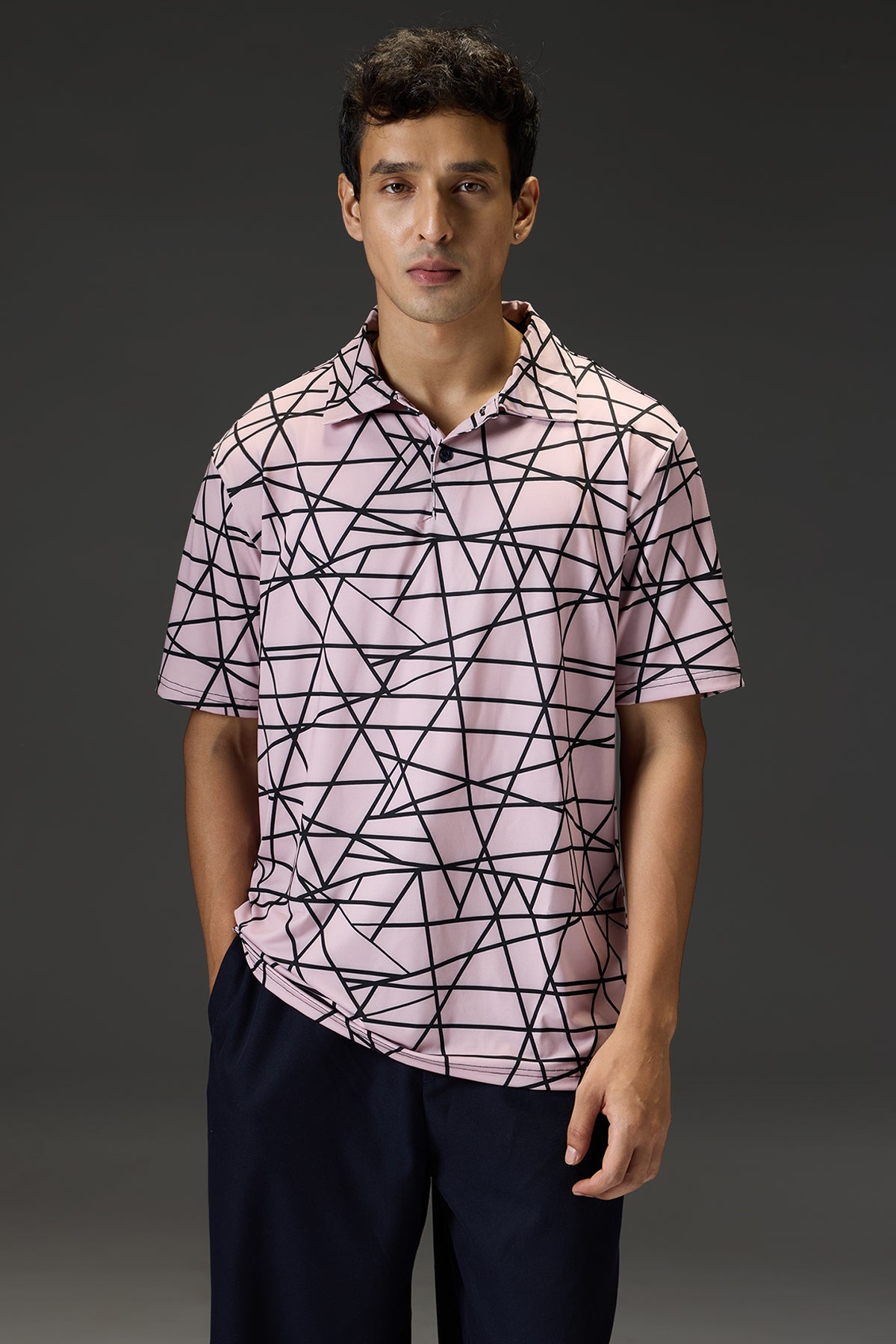 Web Print Men's Polo T-Shirt