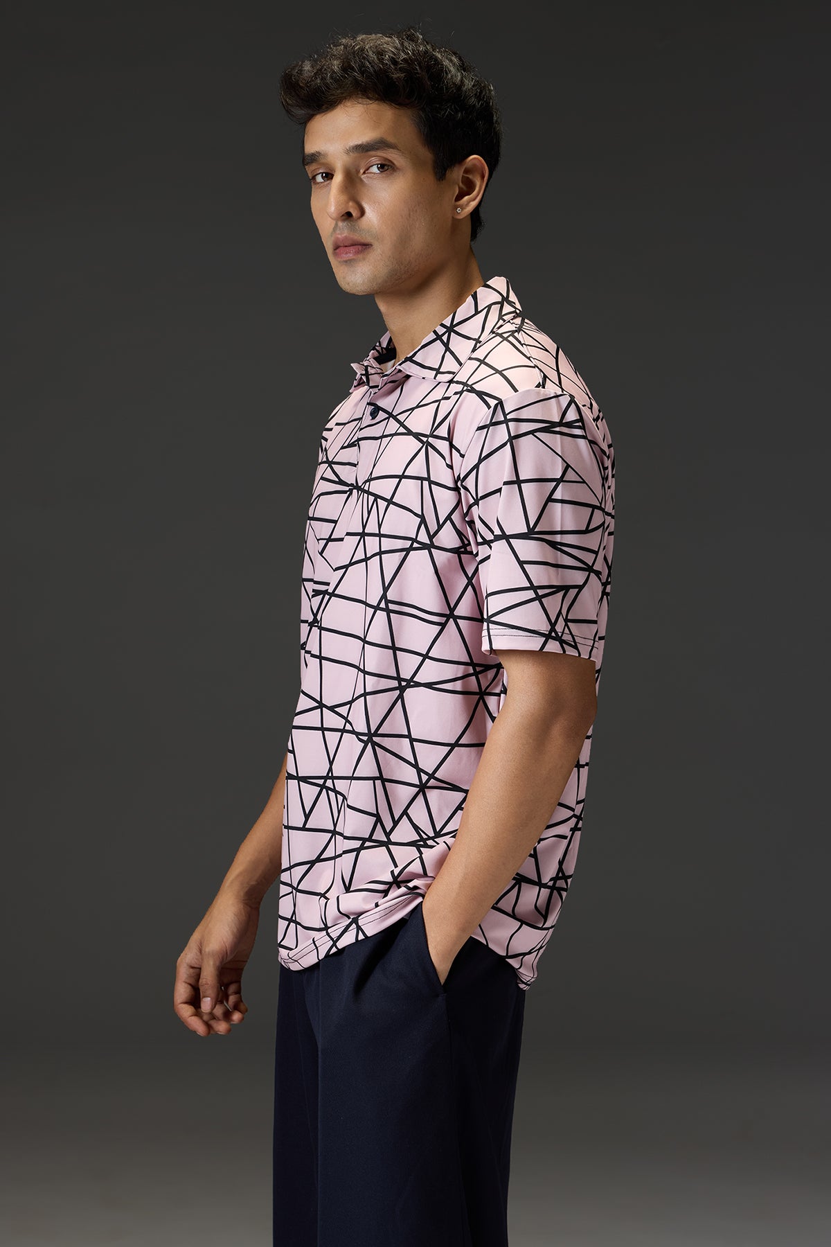 Web Print Men's Polo T-Shirt