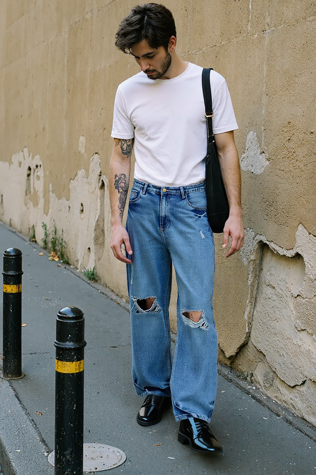 Classic Ripped Men's Straight Jeans