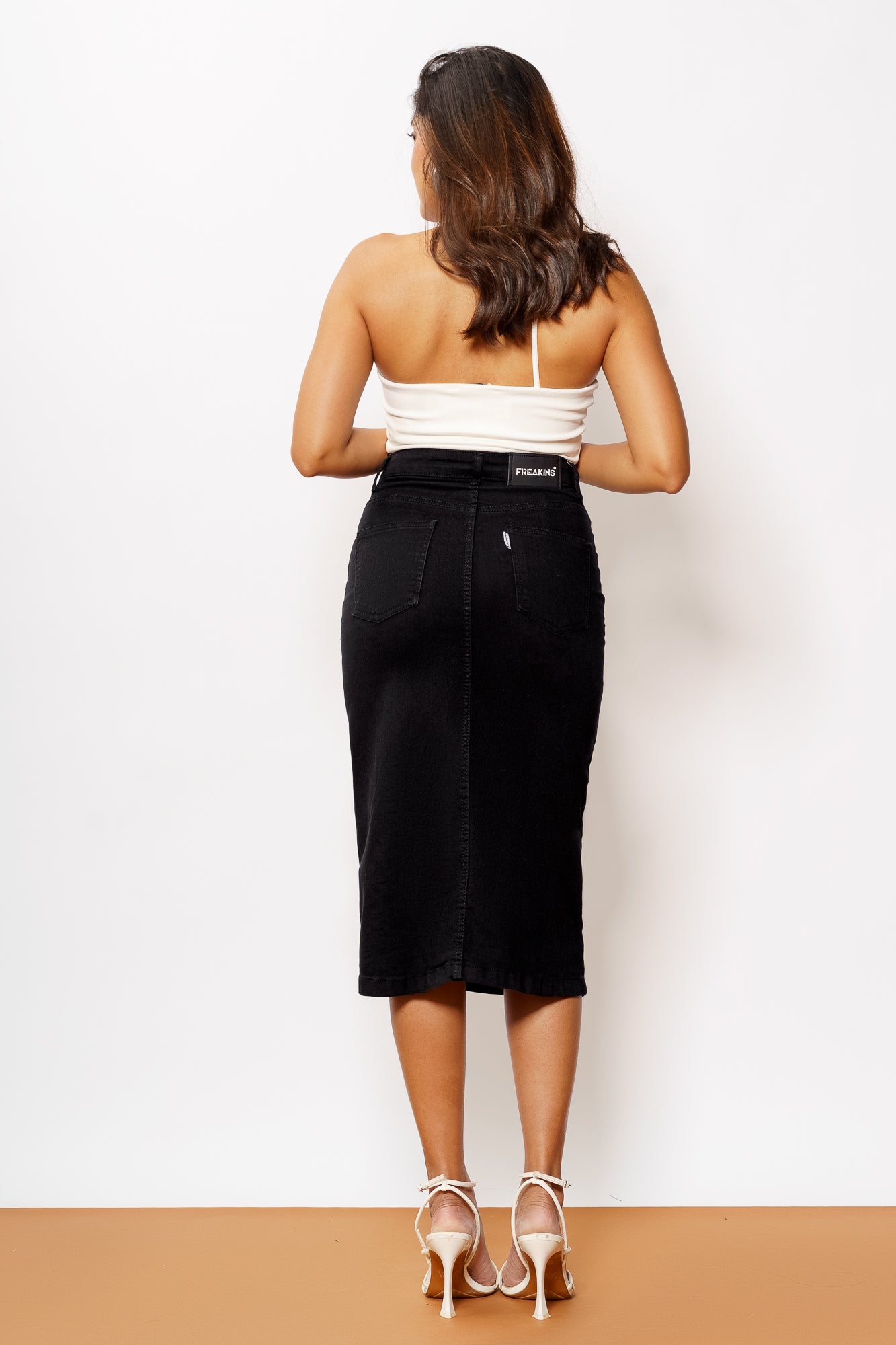 Black bodycon shop denim skirt