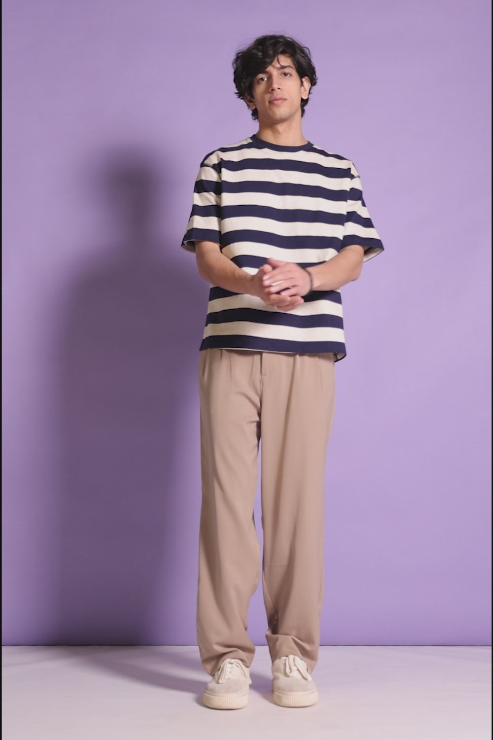 Terra Beige Men's Pleated Korean Pants