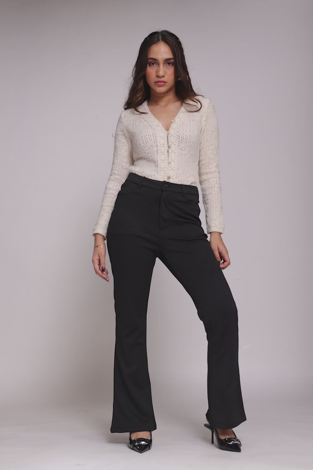【EEUN】Karina Bootcut Pants Mars High Rise Faux Leather Bootcut Jeans – Kancan USA
