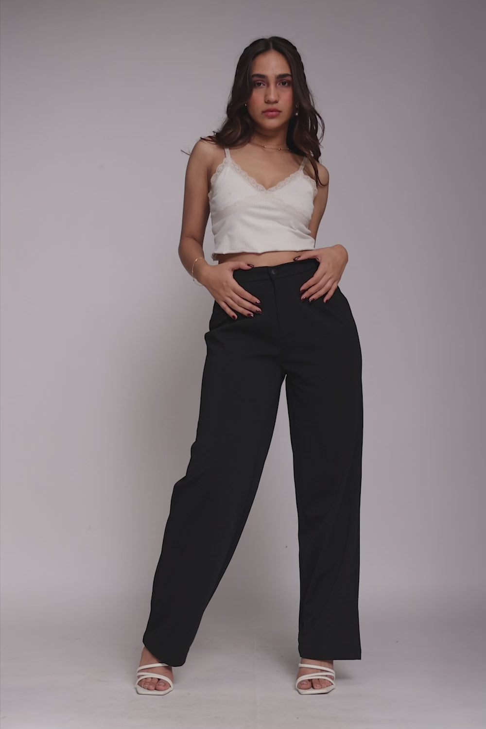 Victorian Black Women's Textured Korean Pants