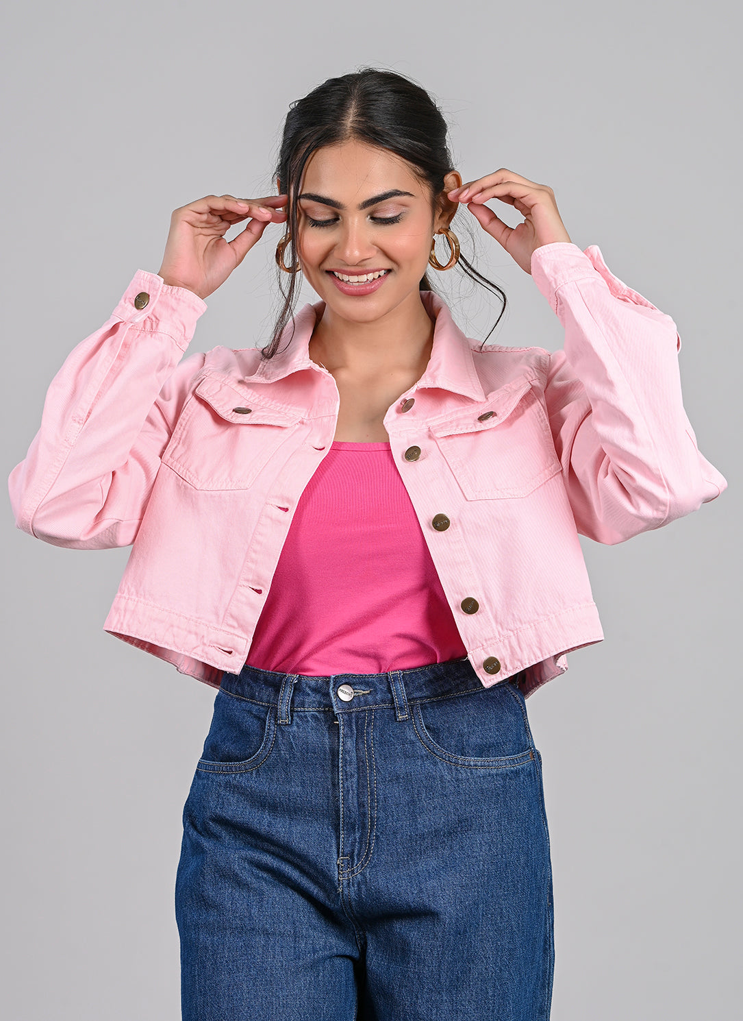 BABY PINK CROPPED JACKET