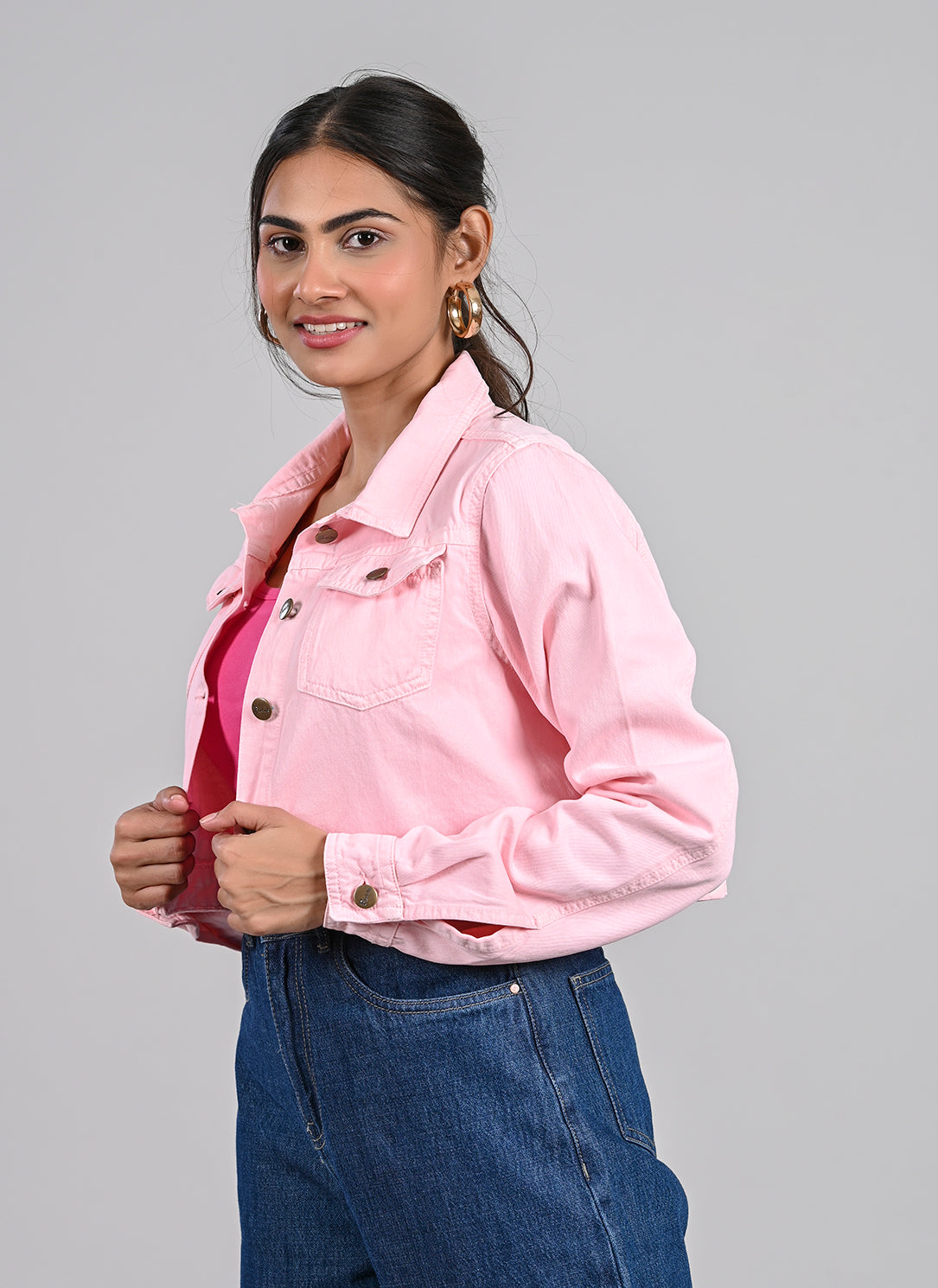 BABY PINK CROPPED JACKET
