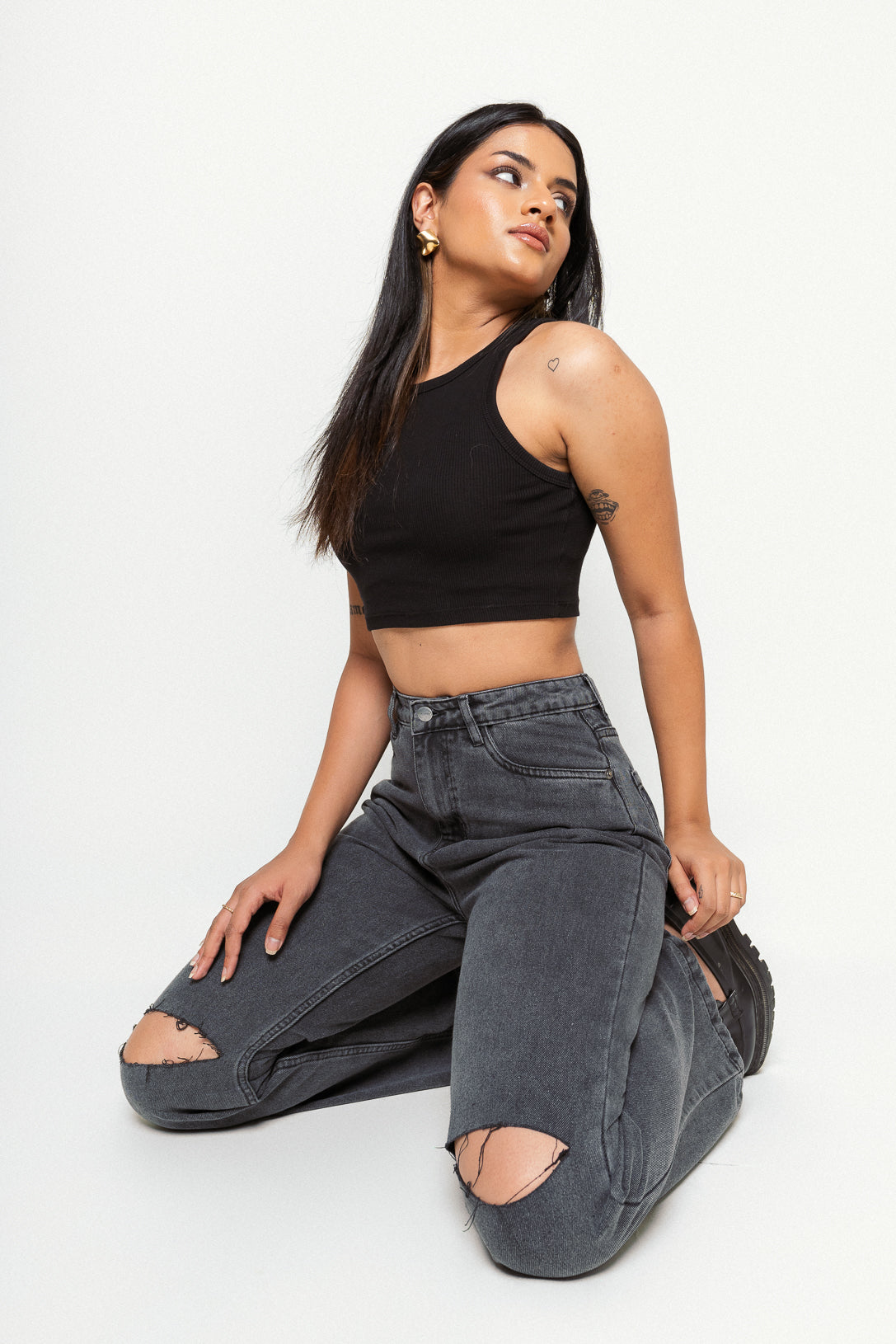 Black Front Slit Slim Bootcut Jeans – MOD&SOUL - Contemporary Women's  Clothing