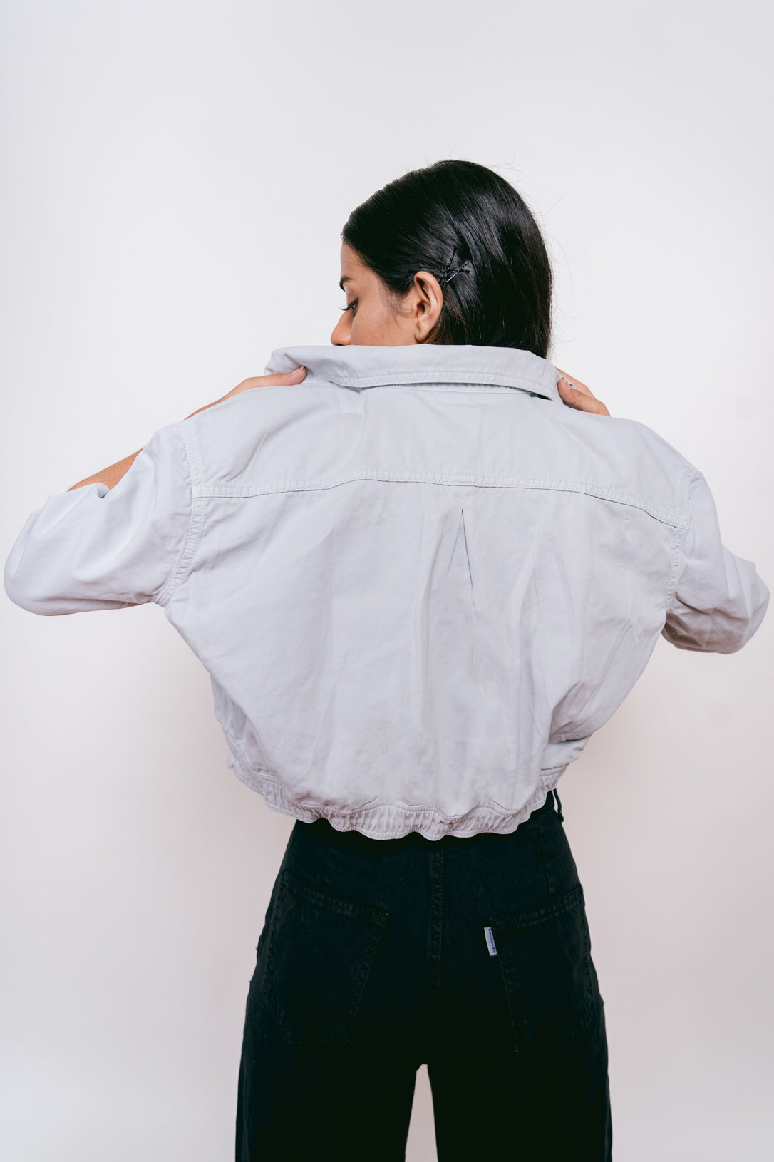Light Grey Cropped Shirt