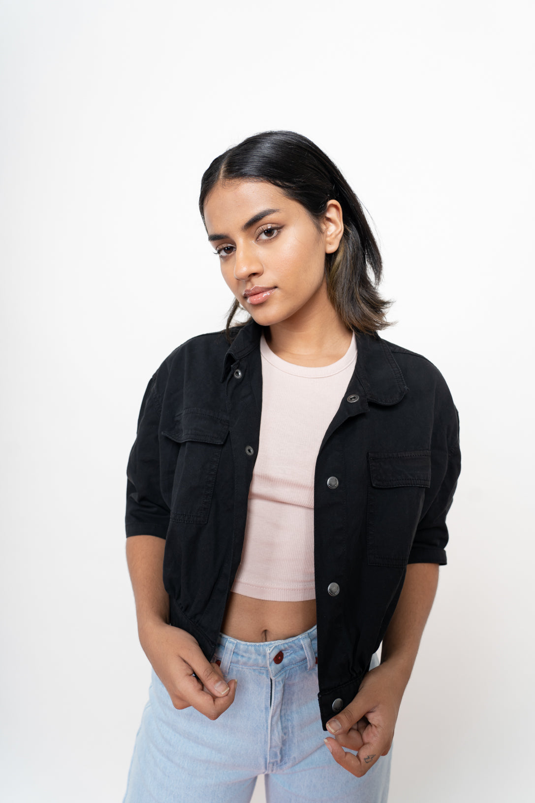 Black Cropped Shirt