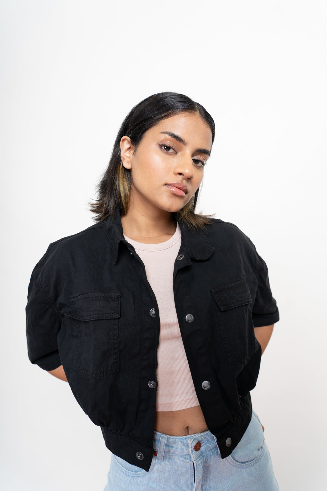 Black Cropped Shirt