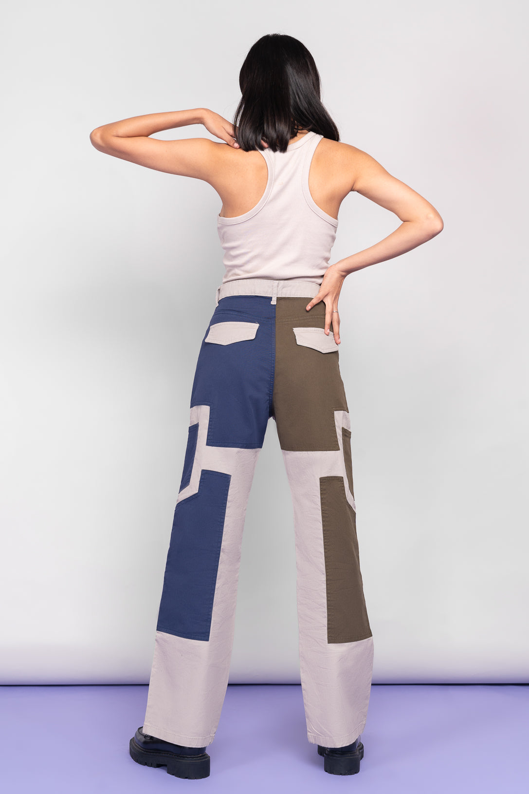 COLORBLOCKED STRAIGHT PANTS