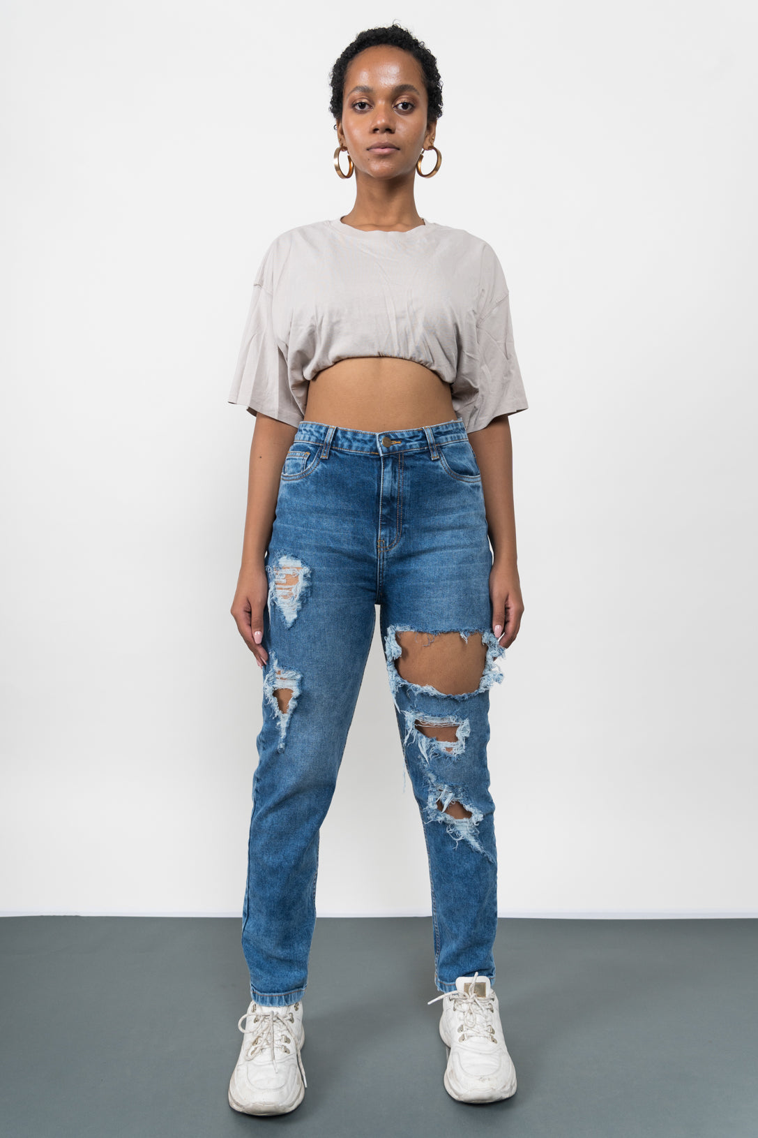 Vintage Ripped Mom Jeans