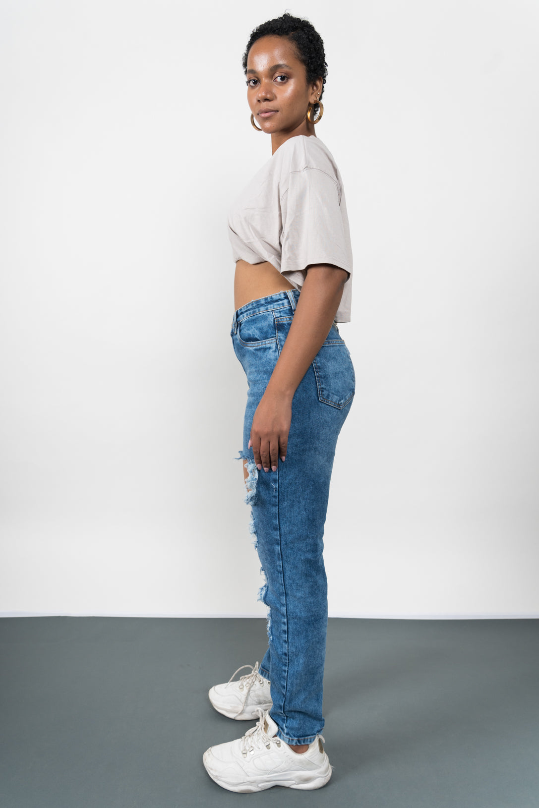 Vintage Ripped Mom Jeans