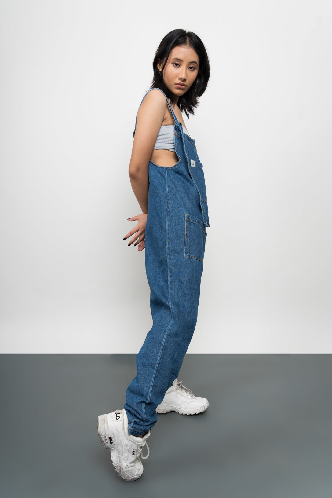 【Repose.AMS】Dungaree-Mid blue