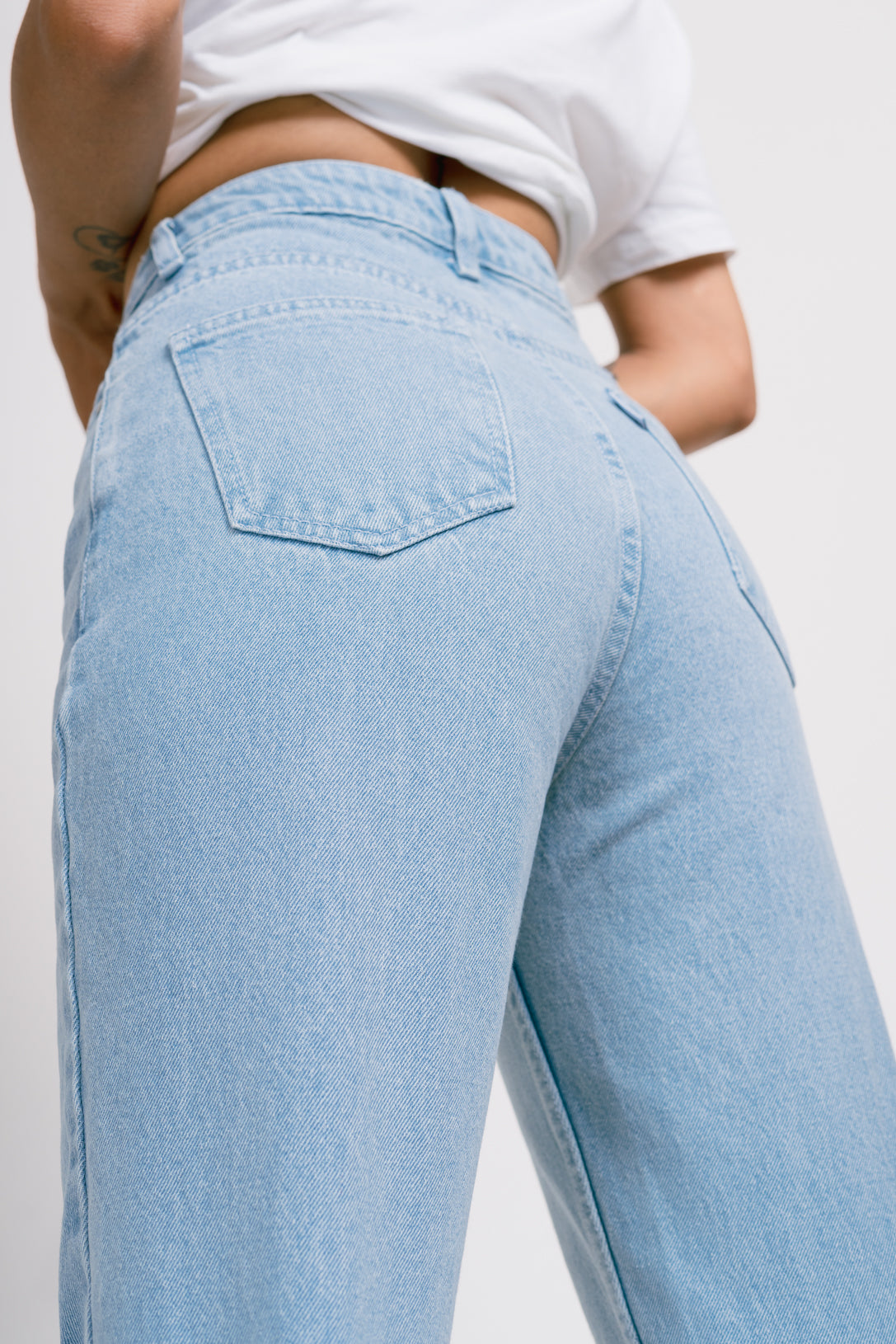 Light Blue Distressed Mom jeans