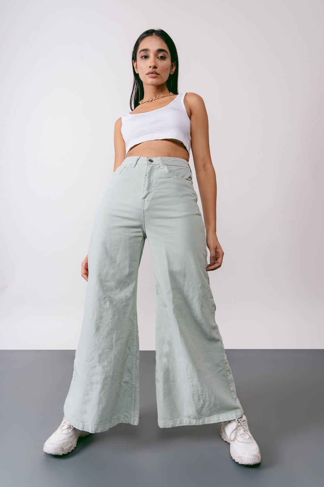 Mint Green Flare Jeans