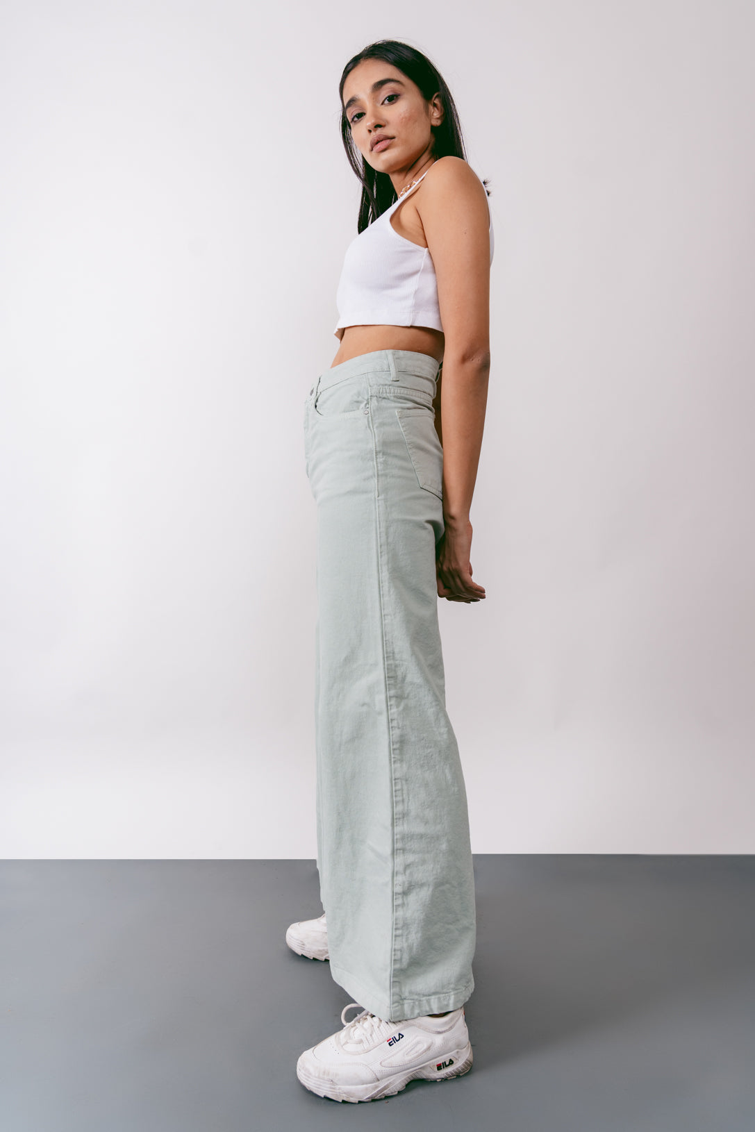 Mint Green Flare Jeans