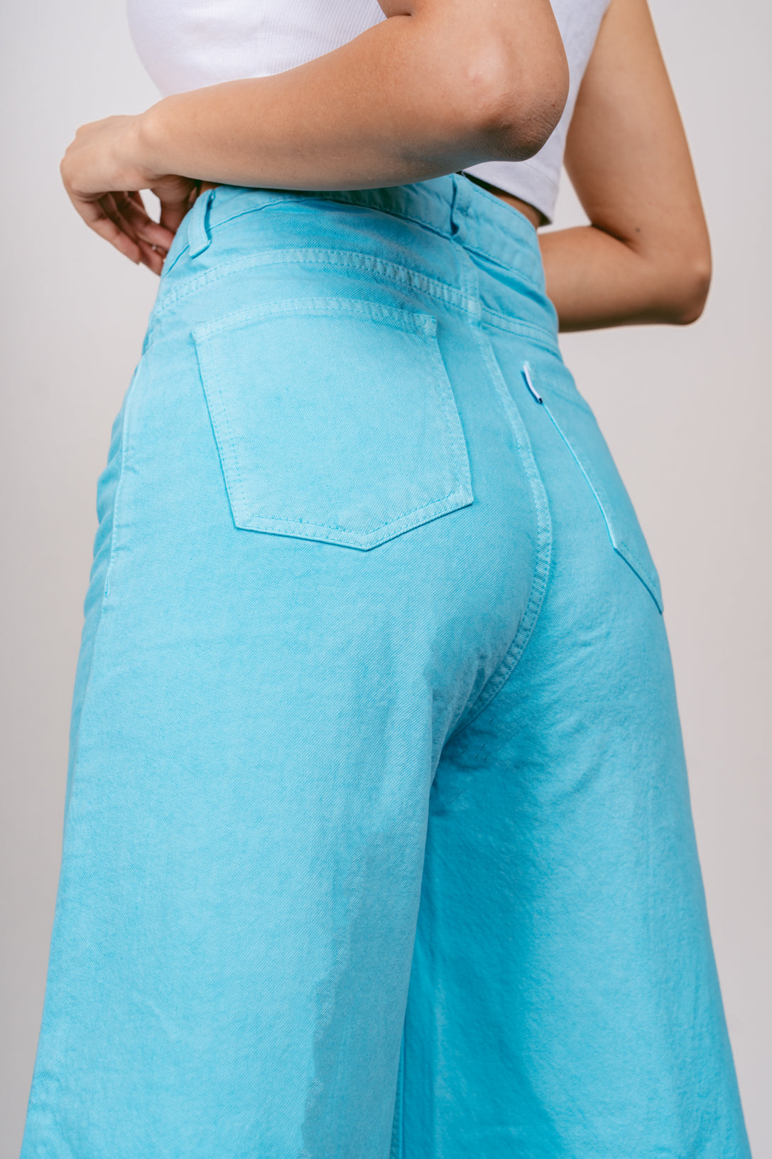 Power blue flare jeans