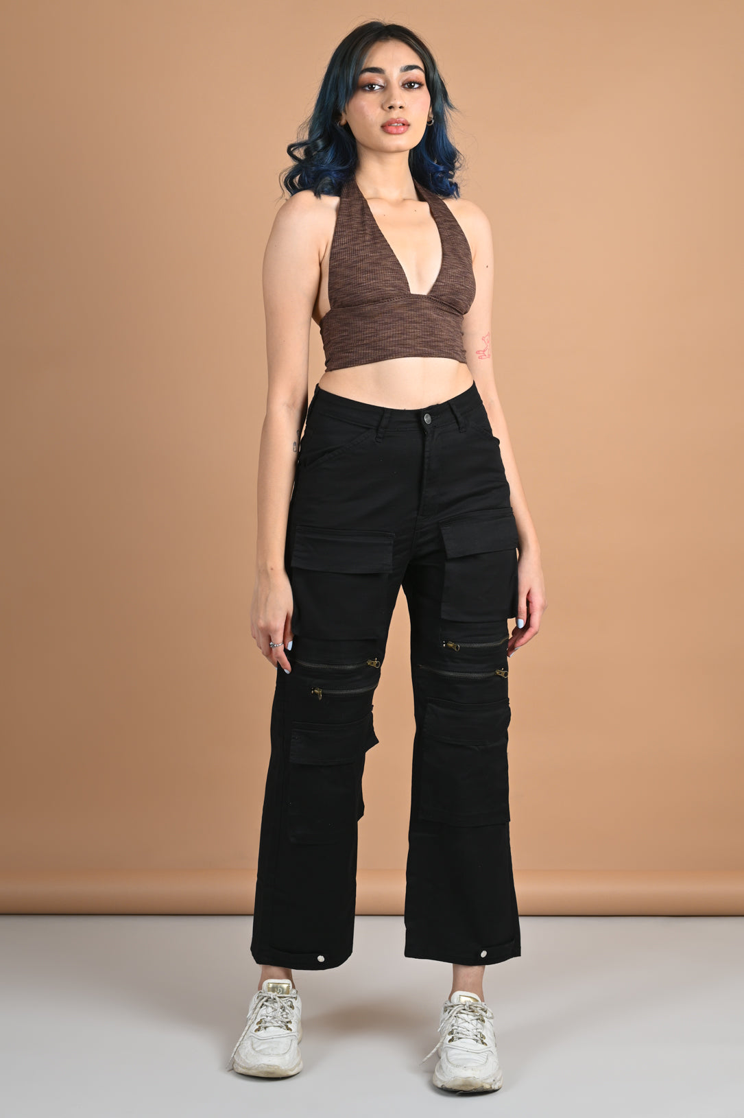 BLACK UTILITY STRAIGHT PANTS