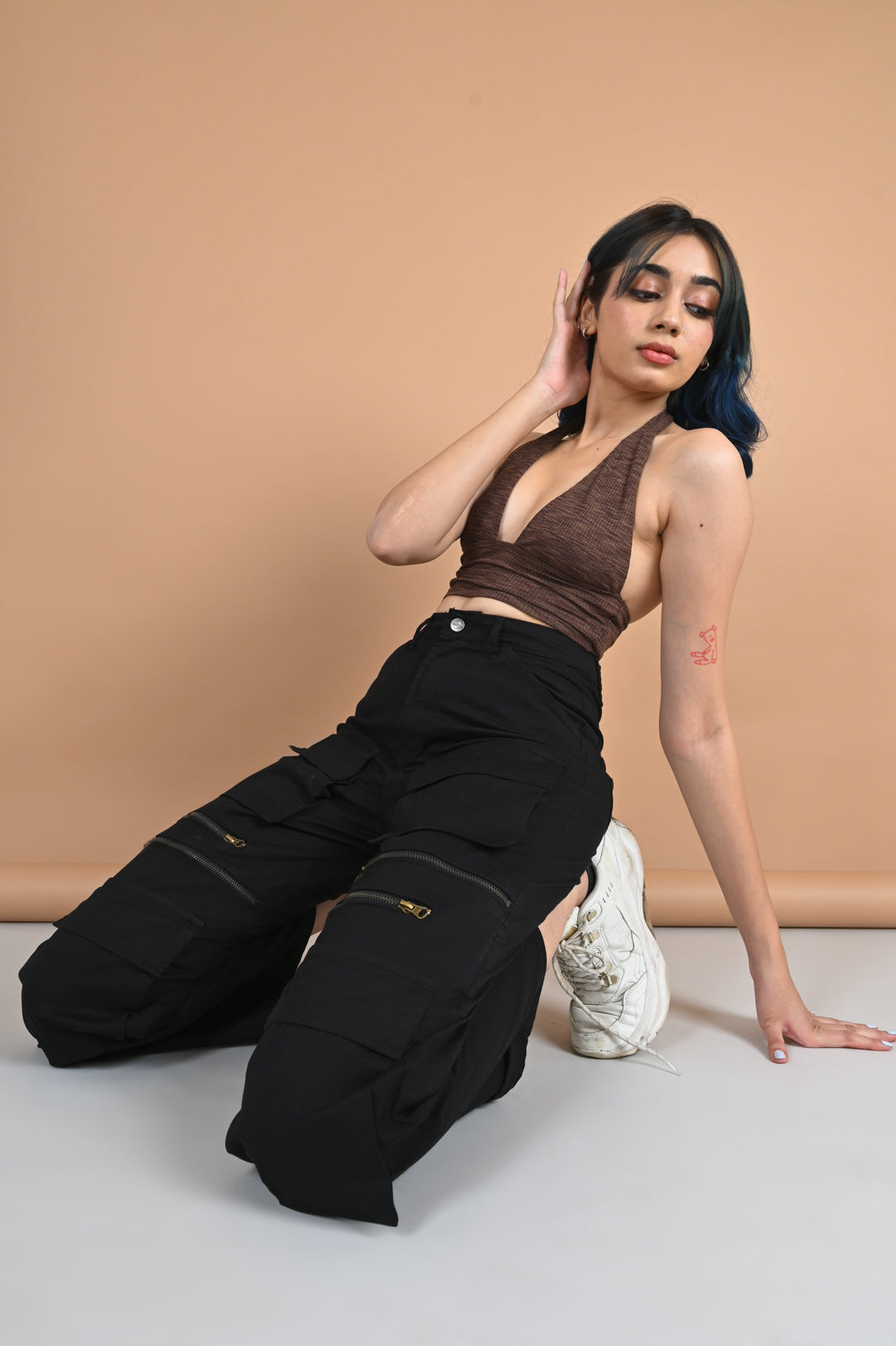 BLACK UTILITY STRAIGHT PANTS