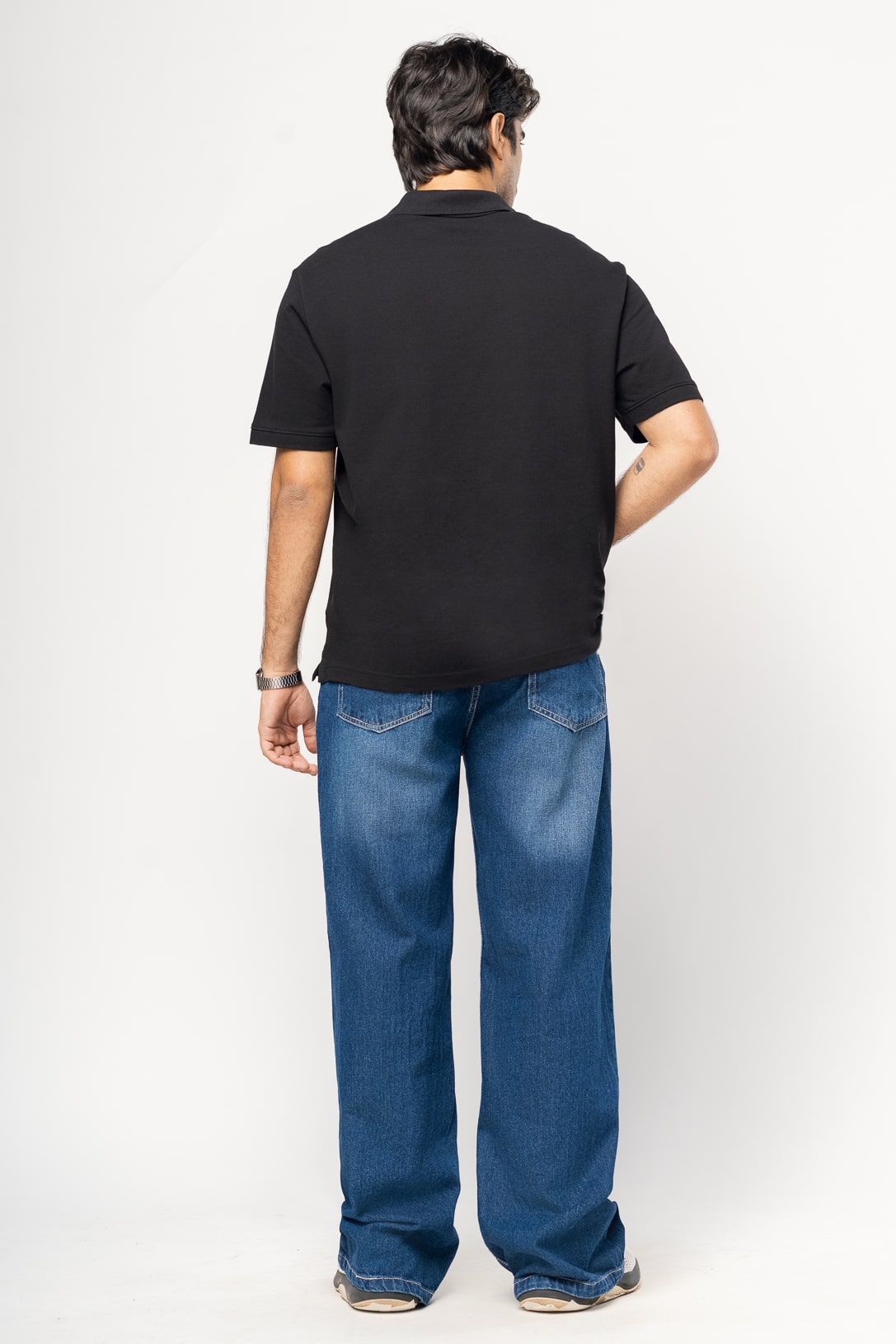 Minimal Distress Men's Wide Jeans
