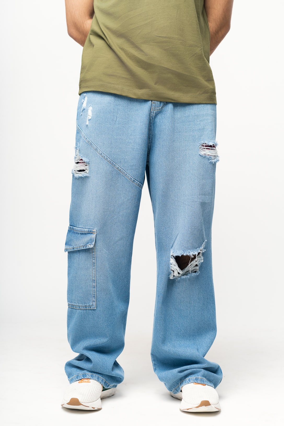 STRAIGHT DISTRESSED MEN'S JEANS