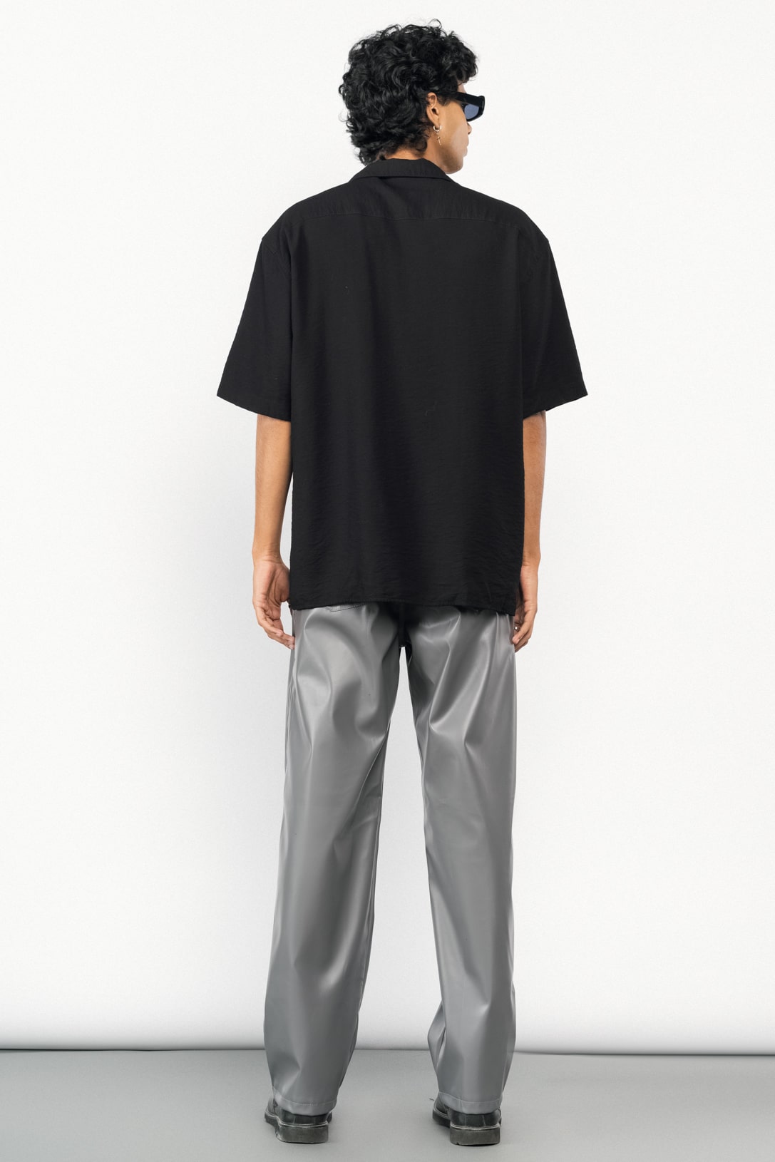 MEN'S STEEL GREY LEATHER PANTS