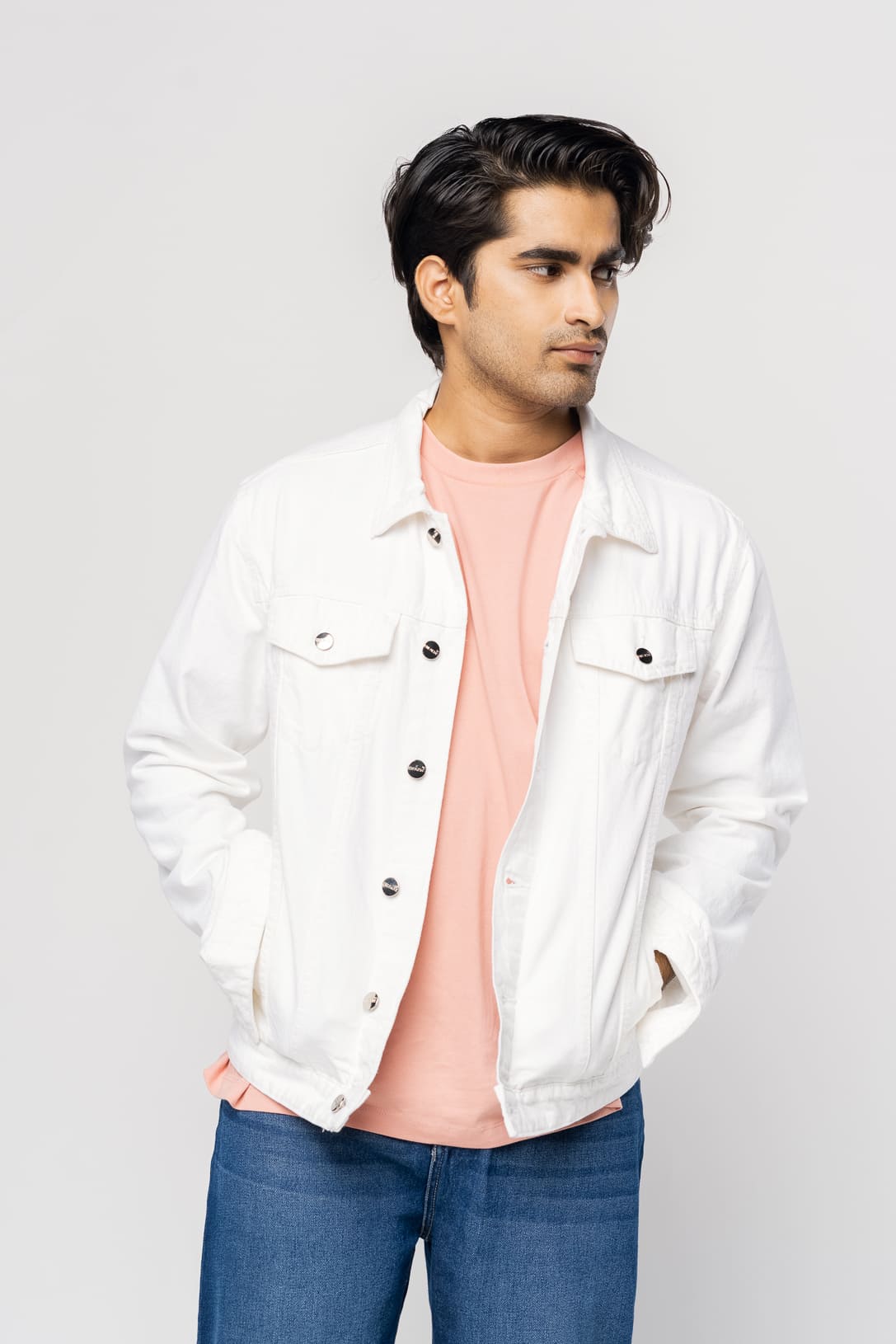 DENIM WHITE MEN'S JACKET