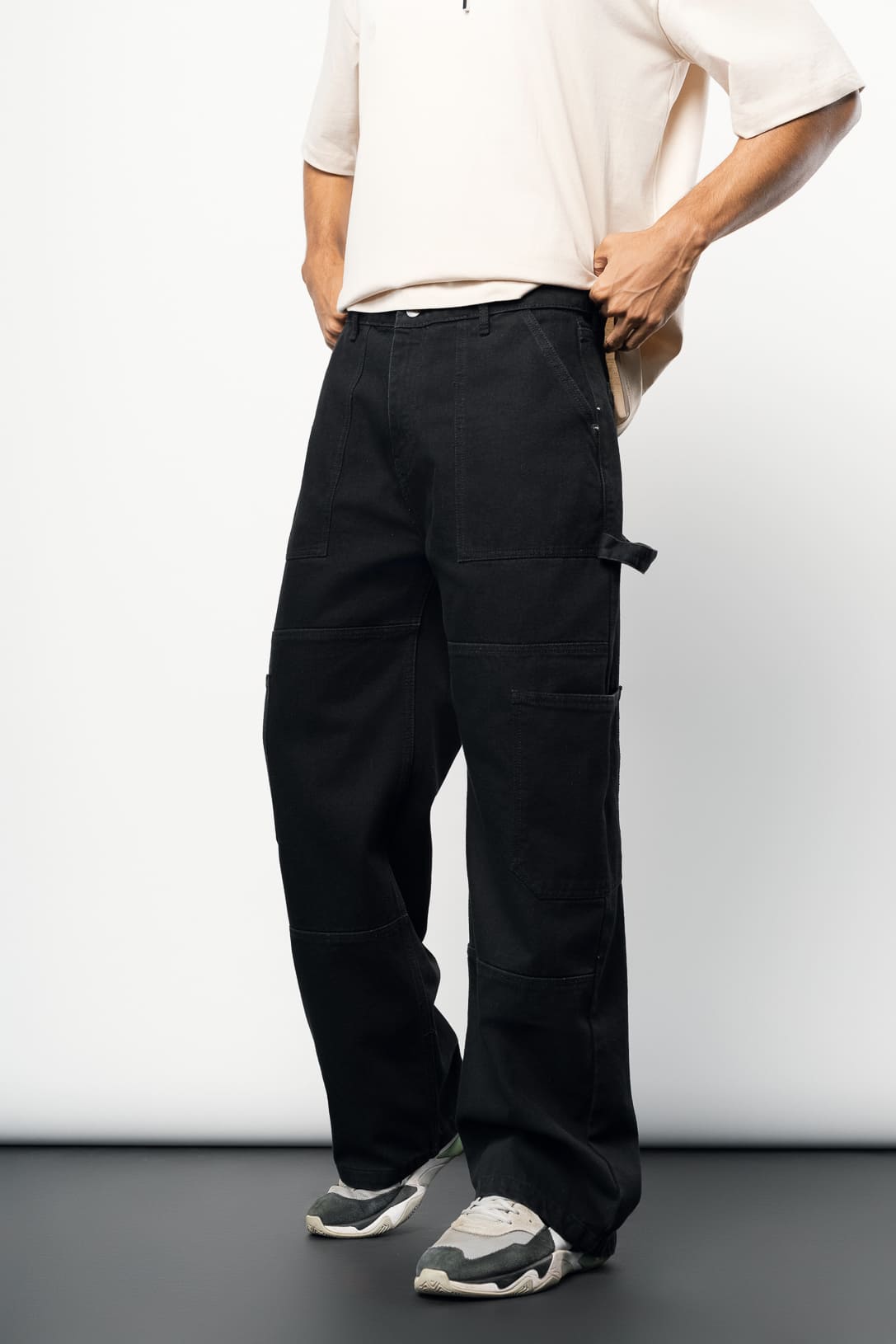 Elastic Waist Slim 4 Zip Pocket Cargo Pants | boohoo