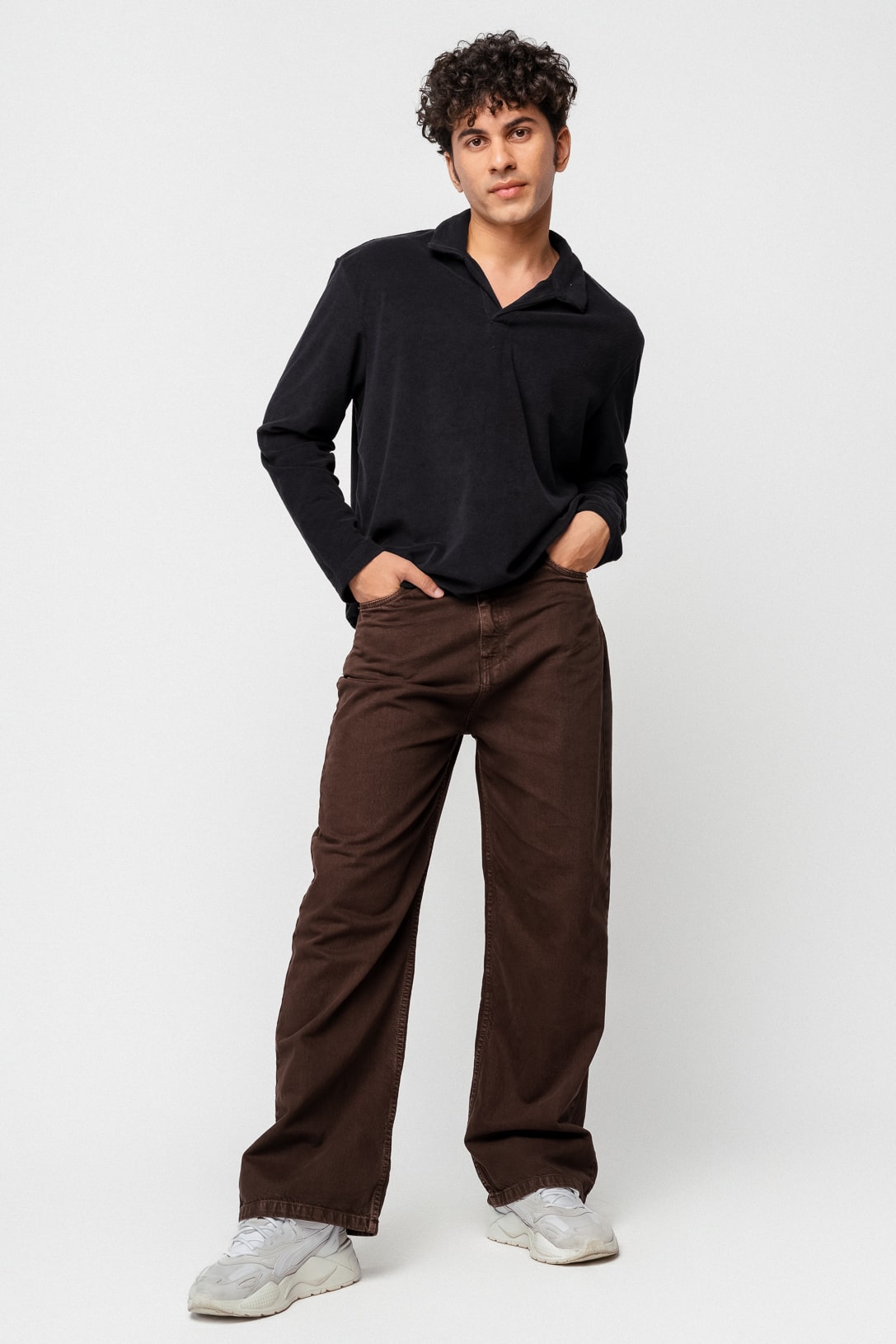 Todd' Flat Front Luxury 120's Wool Serge Pant in Chocolate Brown by Zanella  - Hansen's Clothing