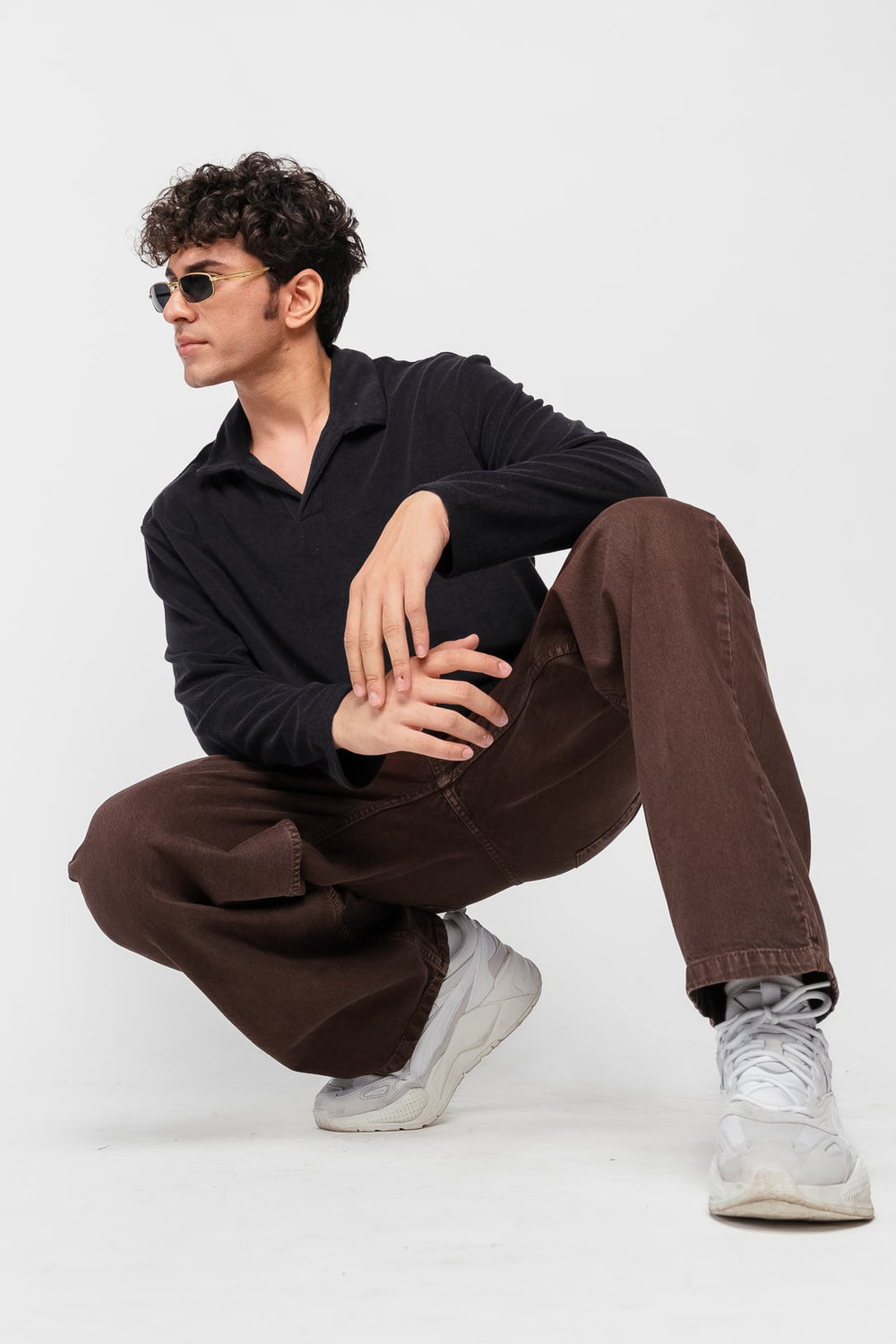 Dark Brown Men's Straight Jeans